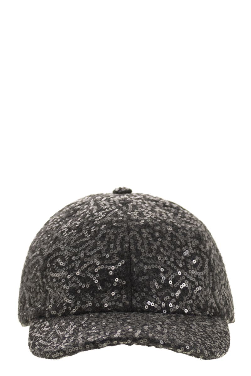 PESERICO Sequin Embellished Baseball Cap
