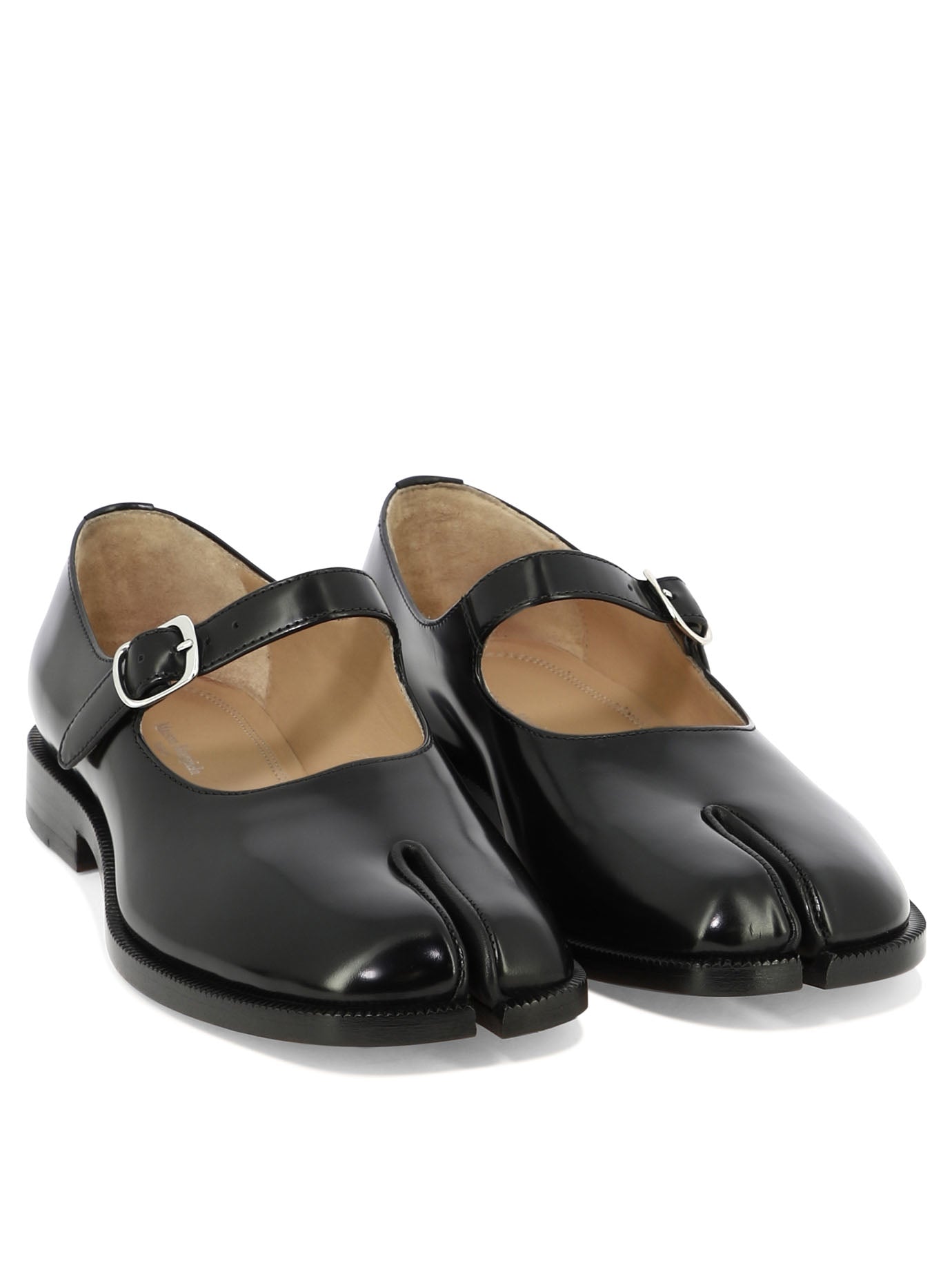 MAISON MARGIELA Signature Tabi Toe High-Shine Mini Mary Jane Ballet Flats