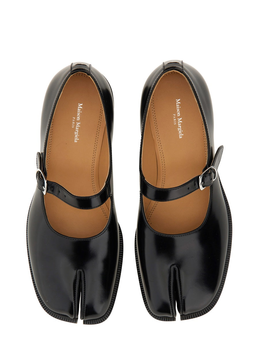MAISON MARGIELA Signature Tabi Toe High-Shine Mini Mary Jane Ballet Flats
