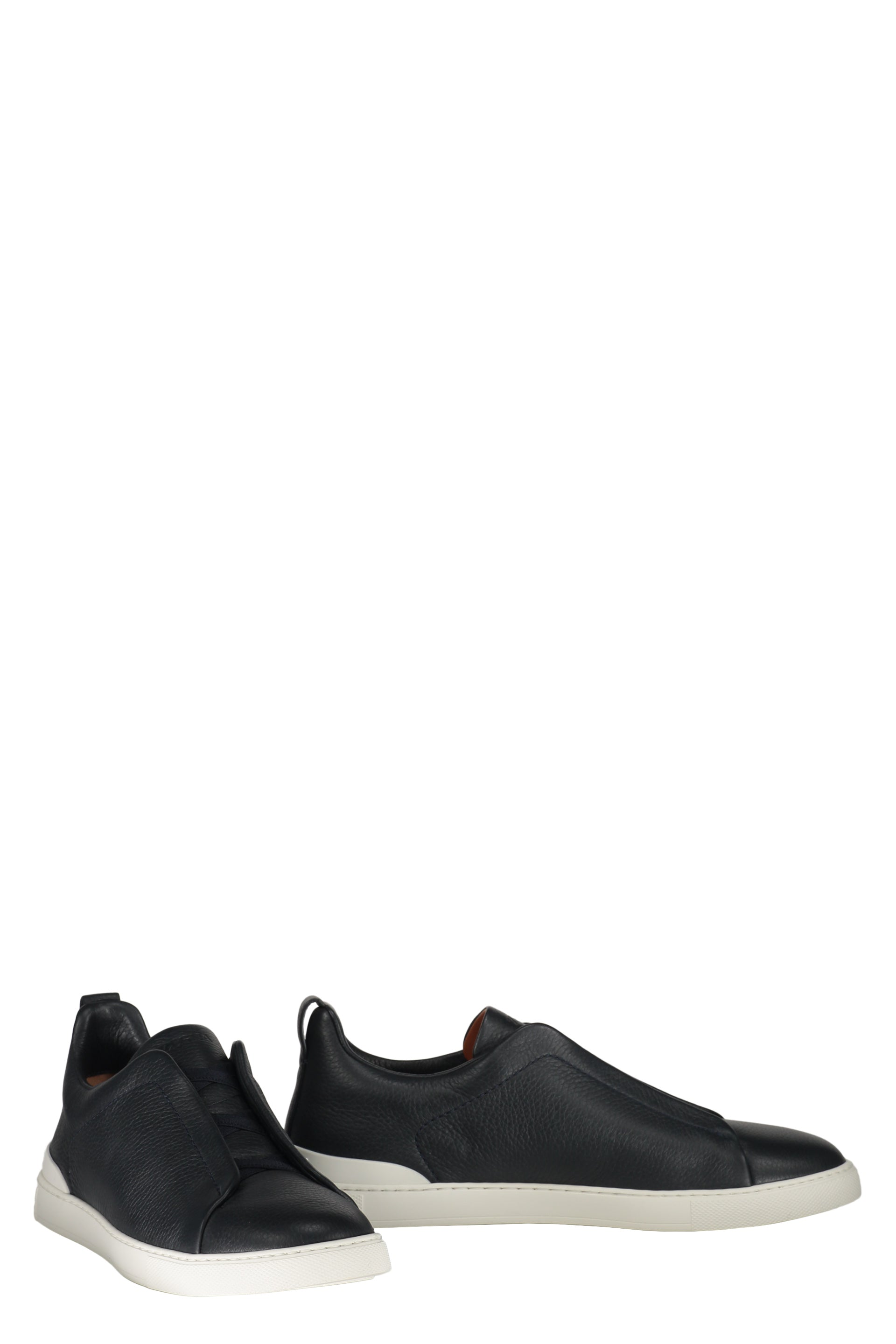 ZEGNA Luxury Leather Sneakers with Logo Details