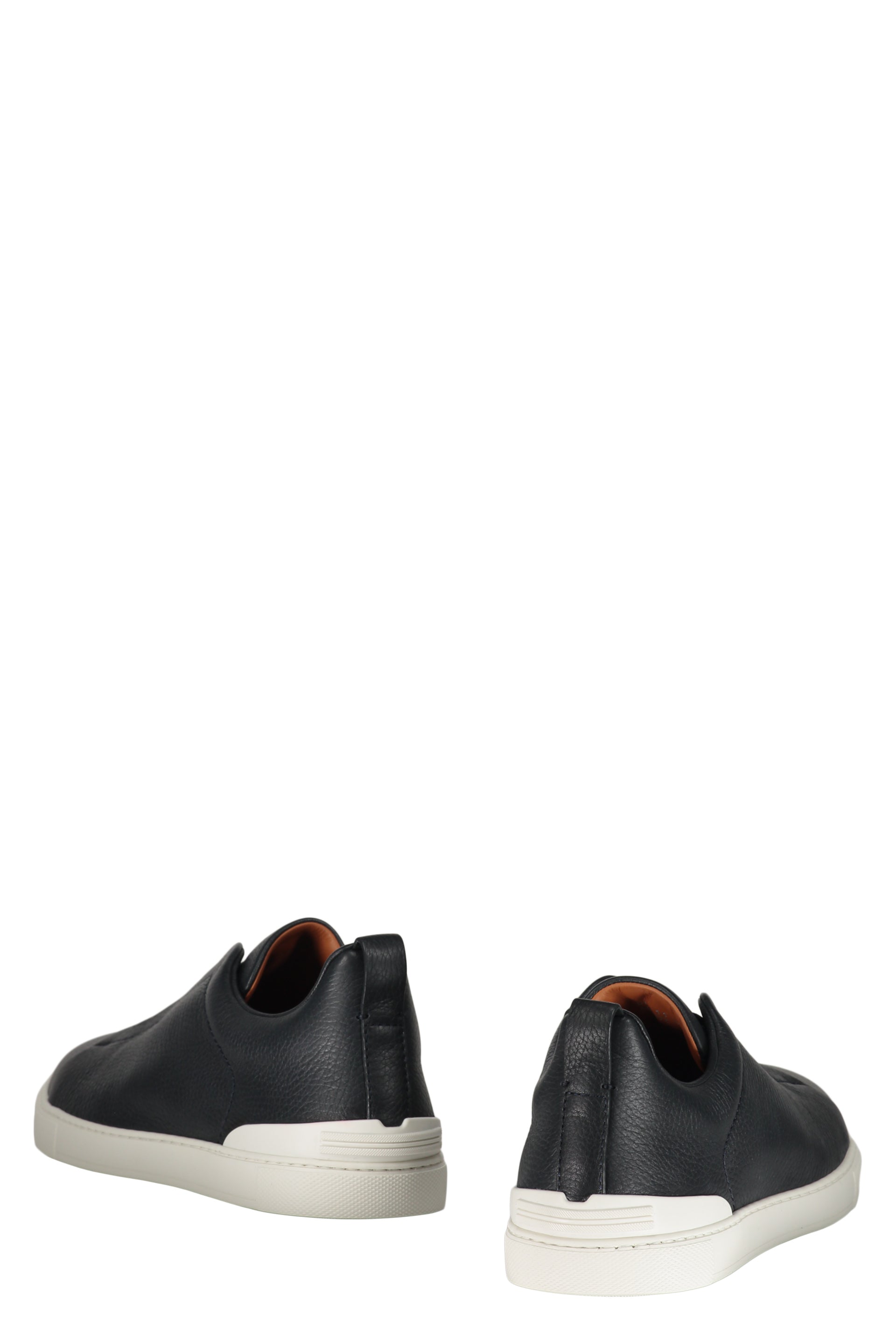 ZEGNA Luxury Leather Sneakers with Logo Details