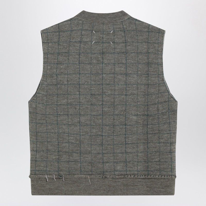 MAISON MARGIELA Checkered Design Wool Gilet for Men