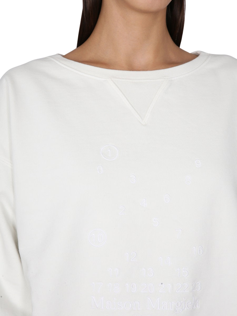 MAISON MARGIELA Crewneck Sweatshirt with Embroidered Logo