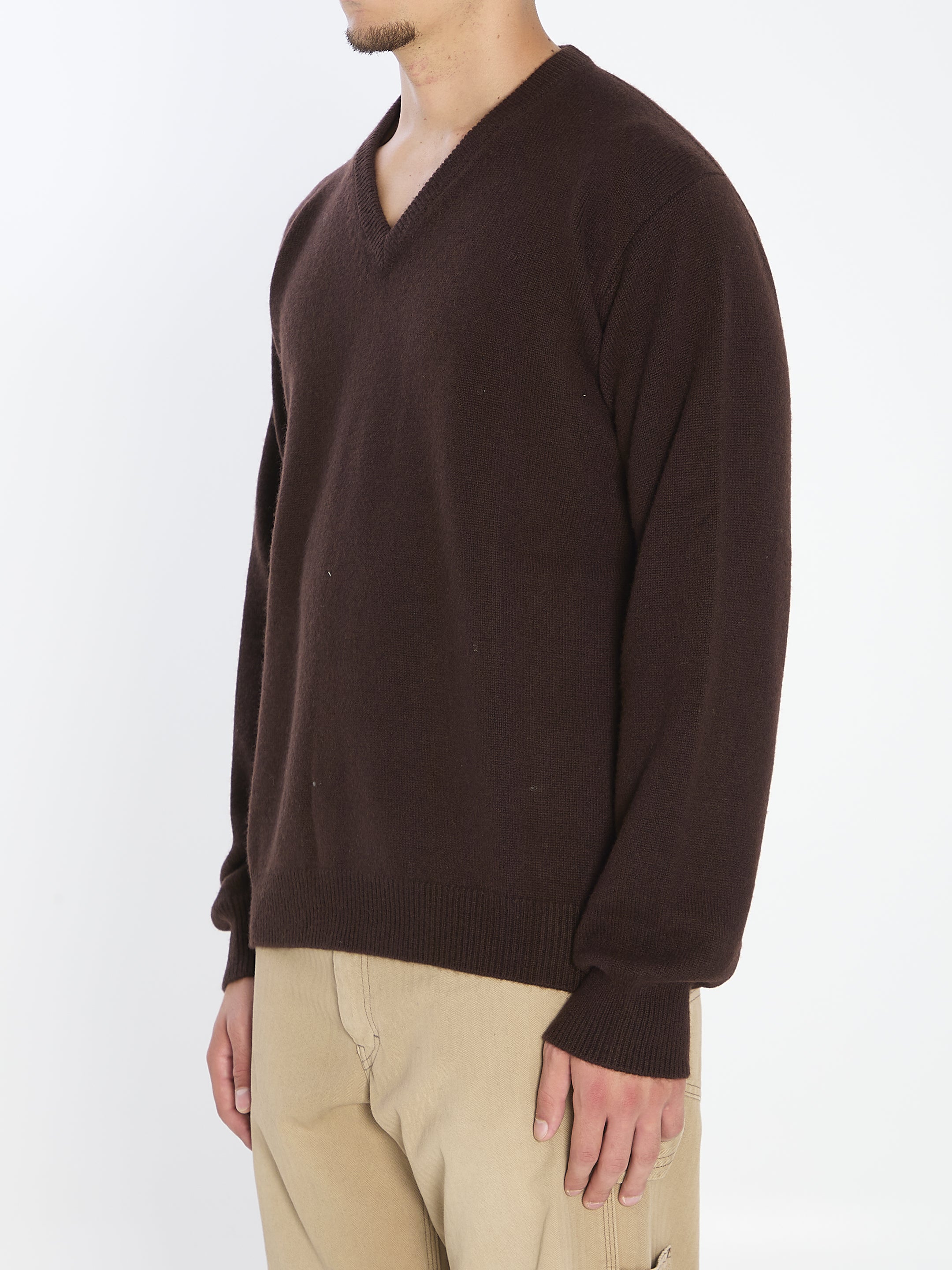 MAISON MARGIELA V-Neck Cashmere Sweater - Regular Fit