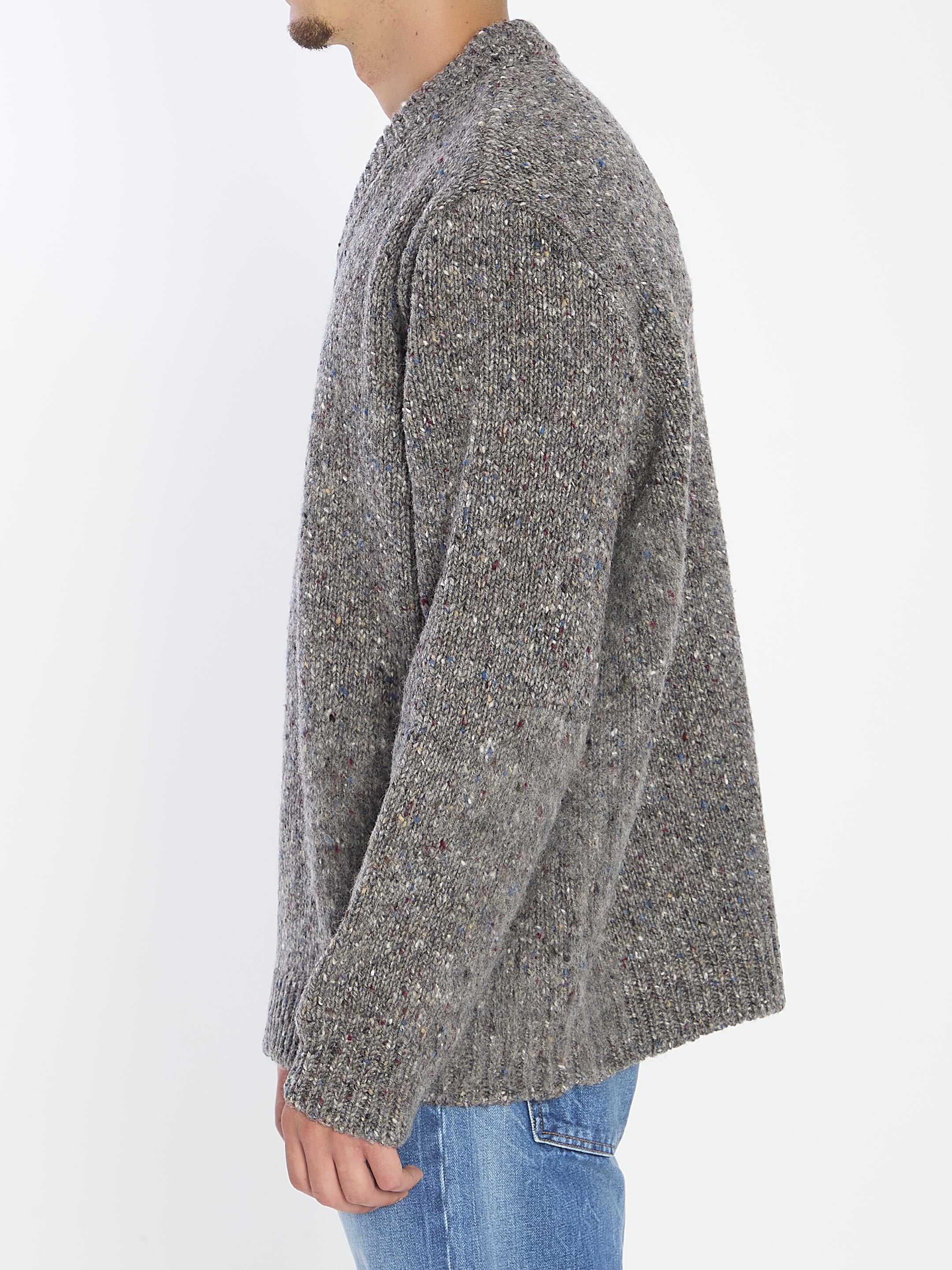 MAISON MARGIELA V-Neck Sweater Size M with Unique Knit Design