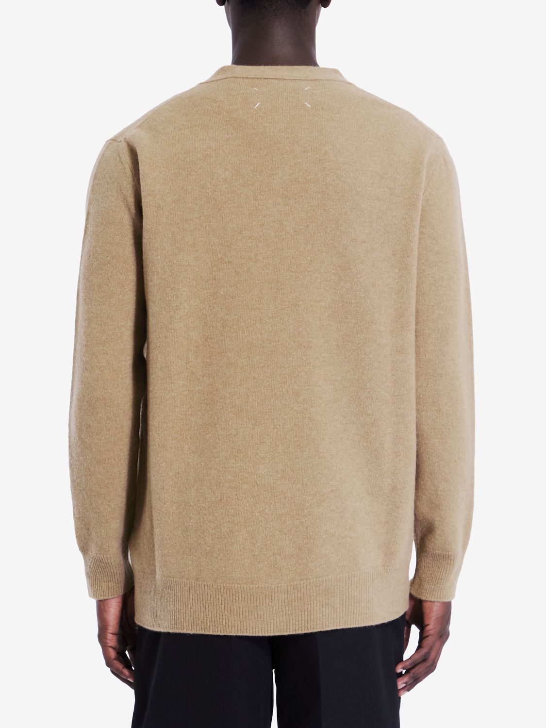 MAISON MARGIELA Wool Cardigan with V-Neckline and Relaxed Fit