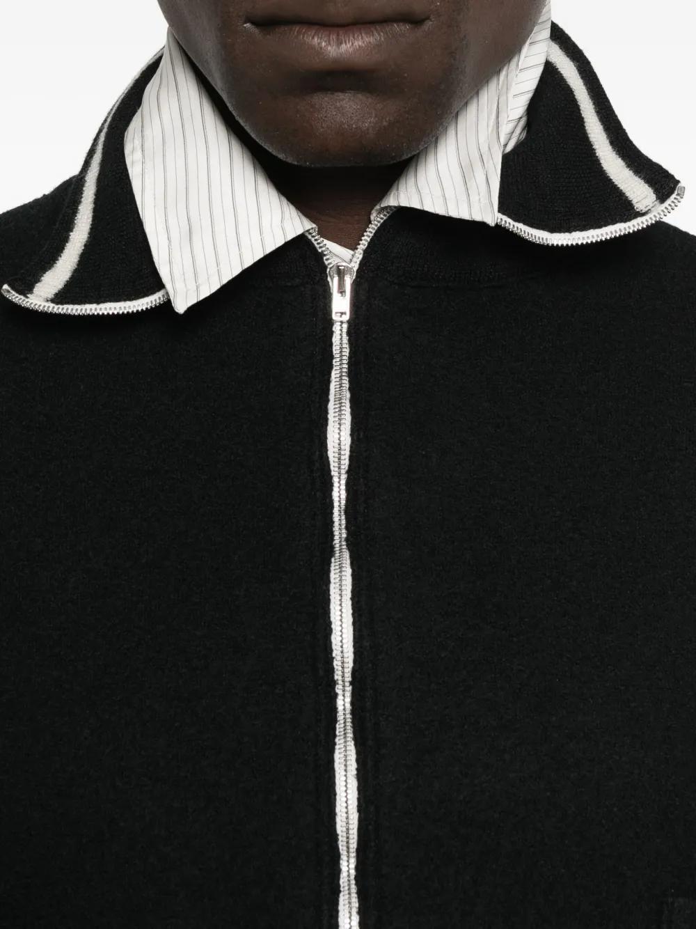 MAISON MARGIELA High-Neck Zip-Front Cardigan