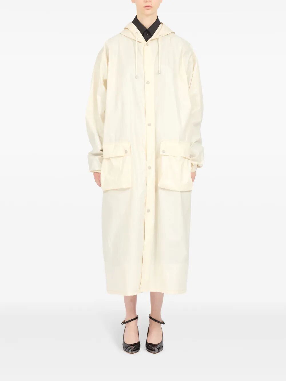MAISON MARGIELA Rubberized Cotton Caban Jacket for Women