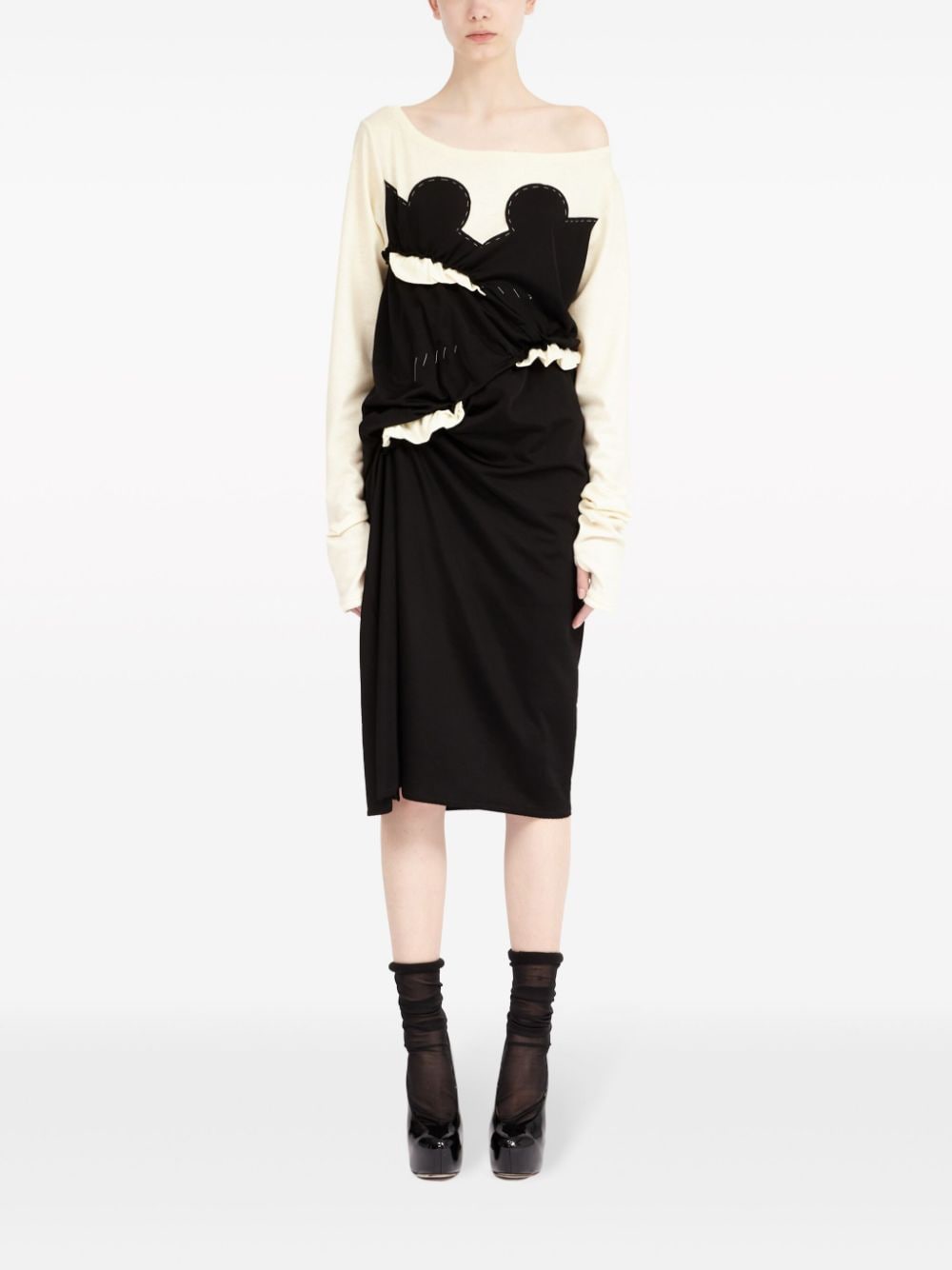 MAISON MARGIELA Cotton Blend Midi Dress