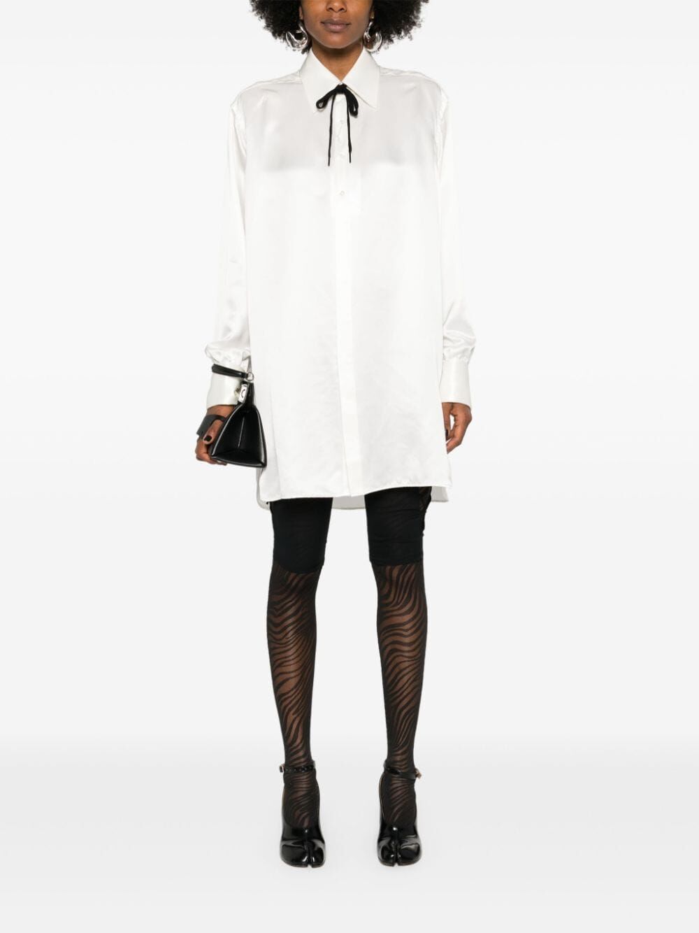 MAISON MARGIELA Elegantly Crafted Long Sleeves Silk Shirt for Women