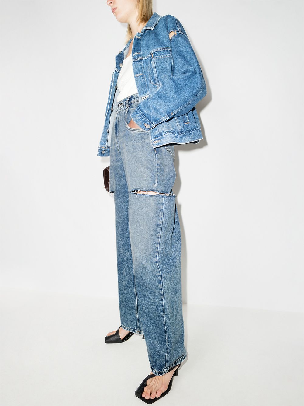MAISON MARGIELA High Waist Cut-Out Denim Jeans