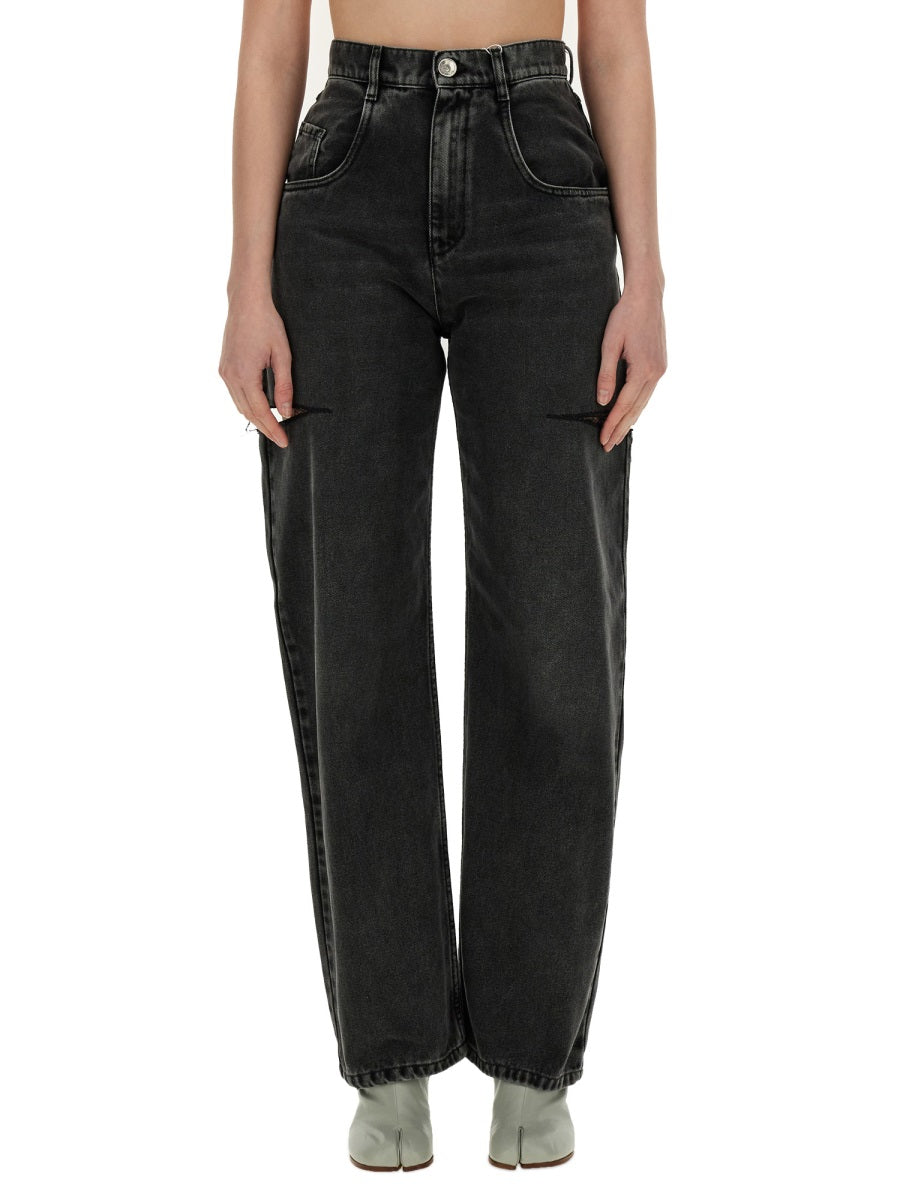 MAISON MARGIELA Distressed High-Waisted Jeans - Size 40
