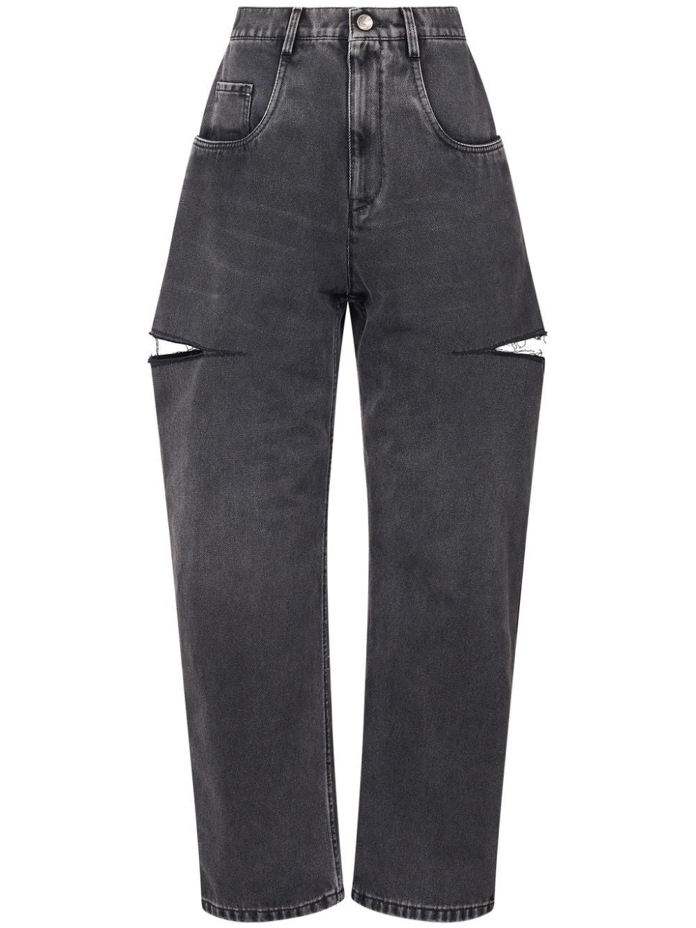 MAISON MARGIELA High-Waist Wide-Leg Jeans with Cut-Out Details