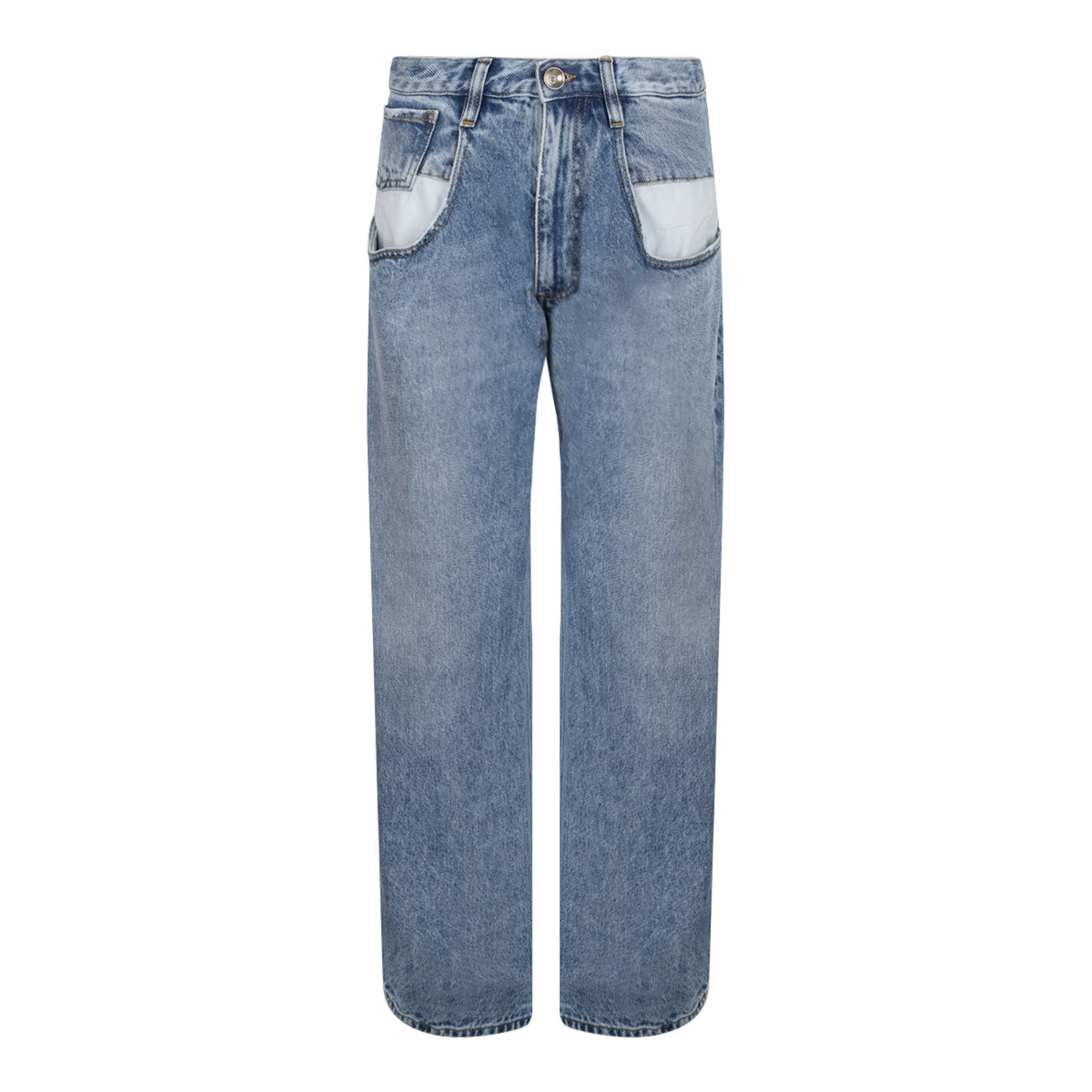MAISON MARGIELA 5-Pocket Straight-Leg Jeans with Contrasting Inserts