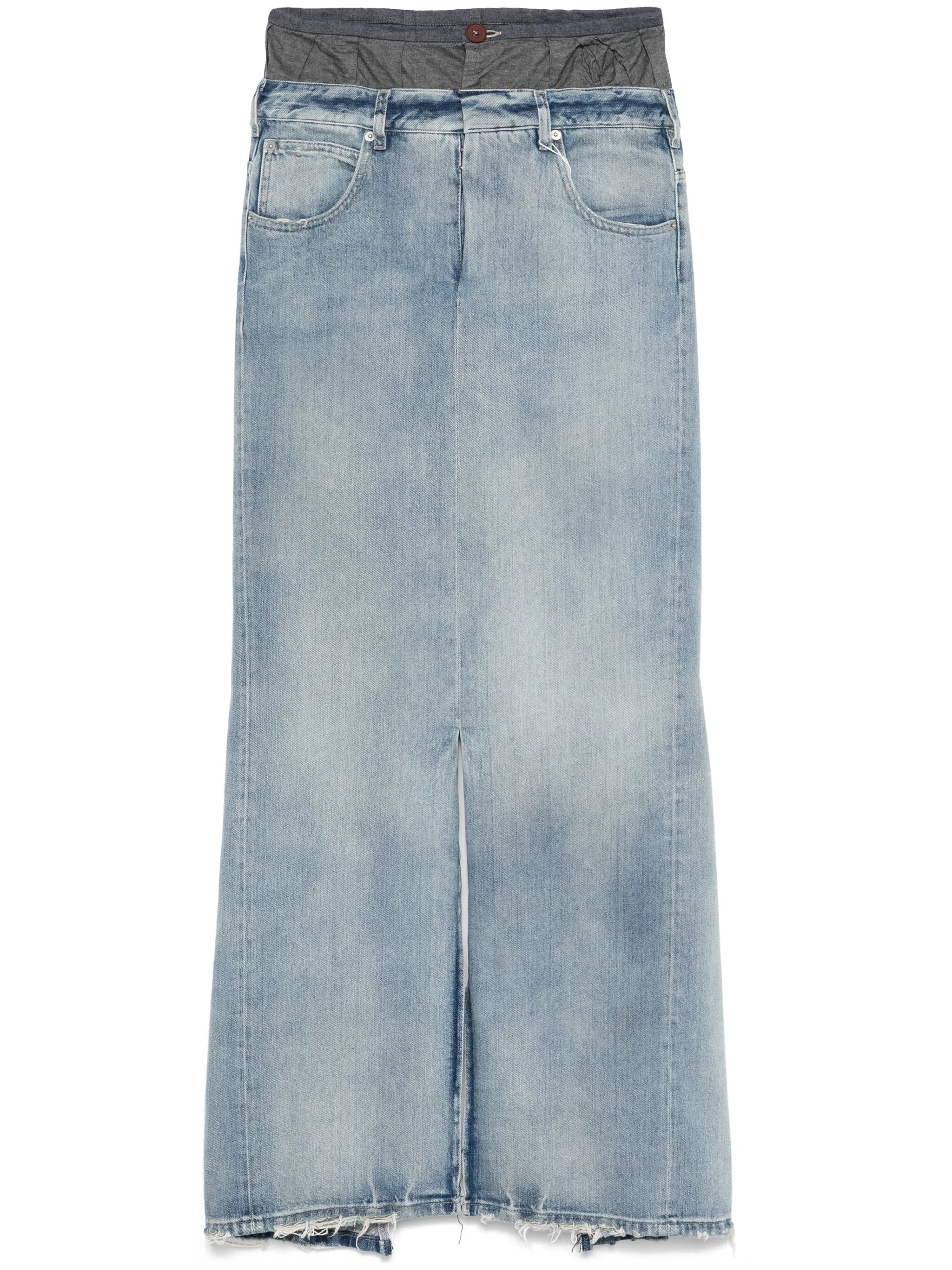 MAISON MARGIELA Contrast Waistband Denim Skirt - Size 36