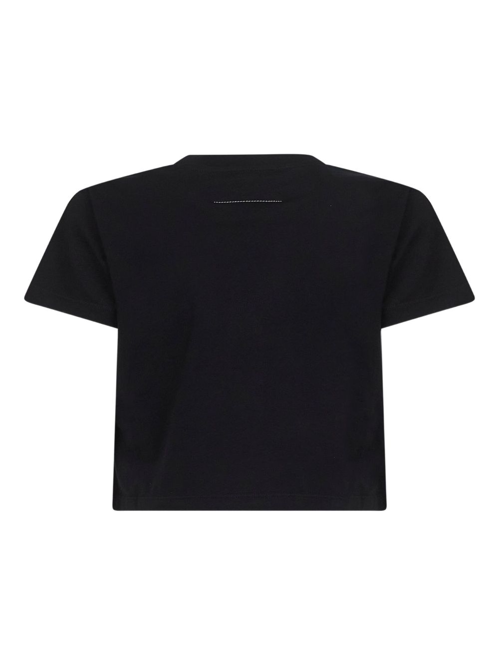 MM6 MAISON MARGIELA Cropped Crew Neck T-Shirt with Signature Numbers Motif