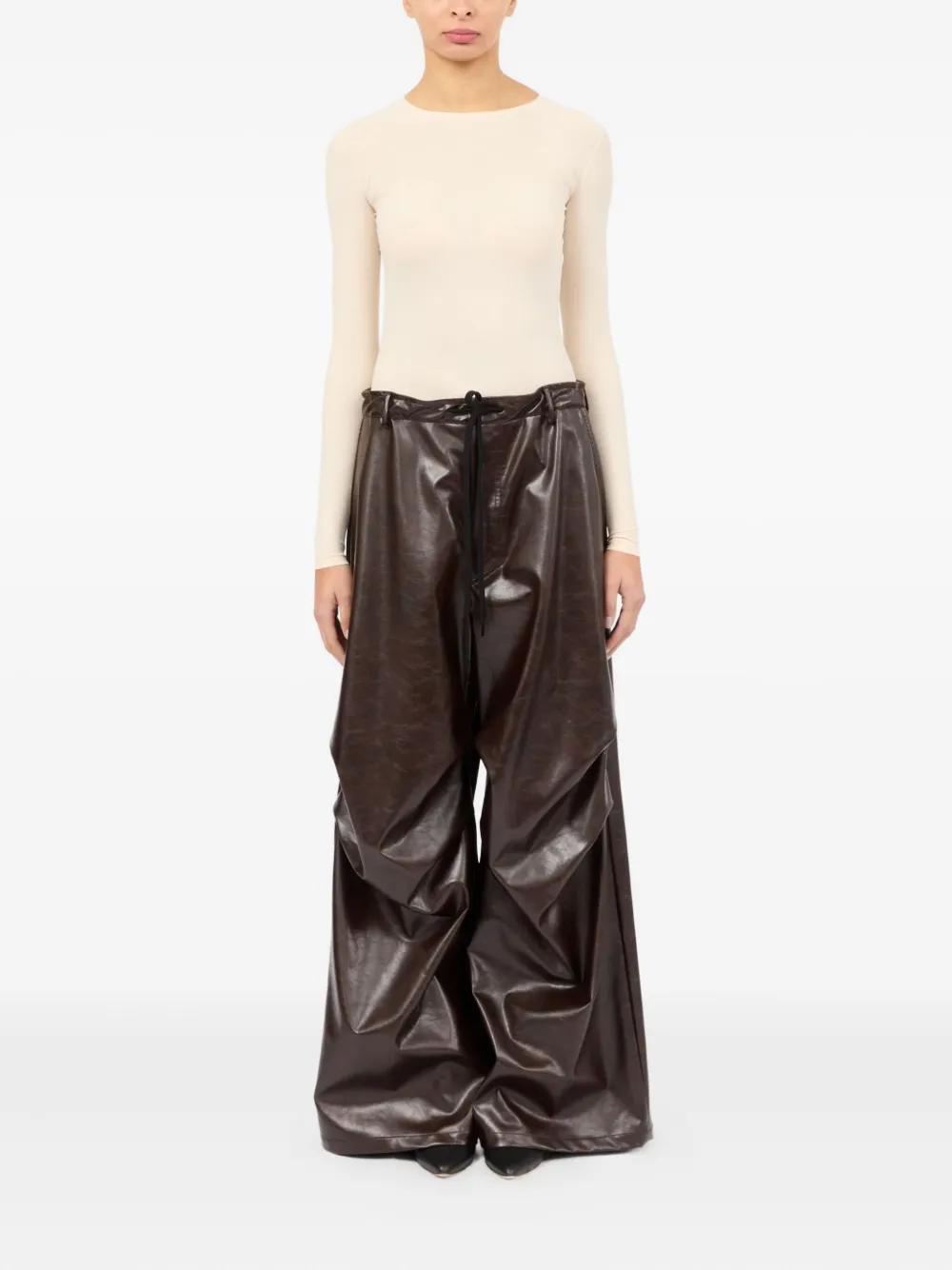 MM6 MAISON MARGIELA Shiny Wide Trousers for Women - FW25