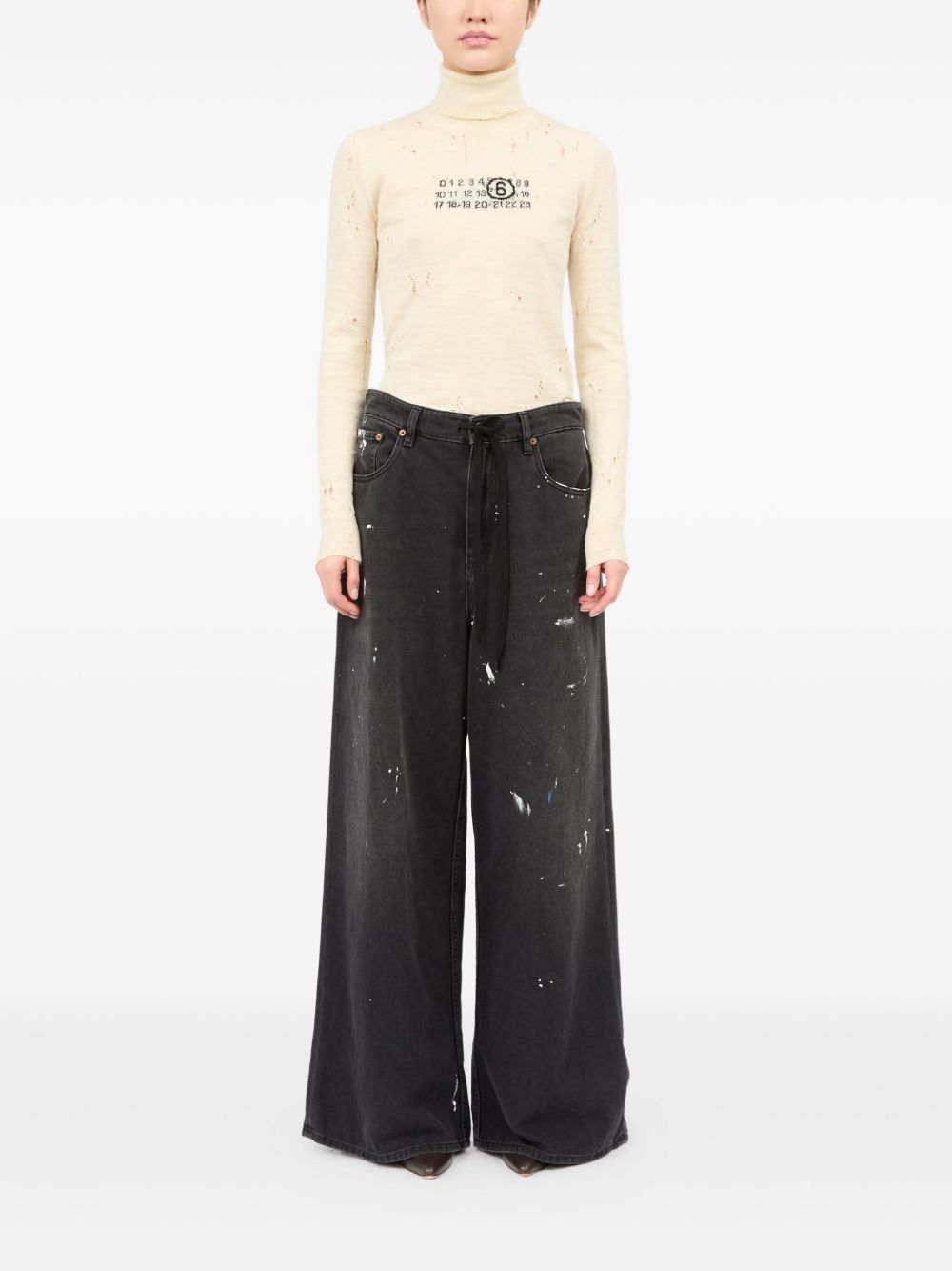 MM6 MAISON MARGIELA Wide-Leg Denim Cotton Jeans for Women
