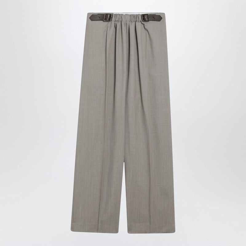 LOEWE Wool and Silk Trousers with Belt - Regular Fit
