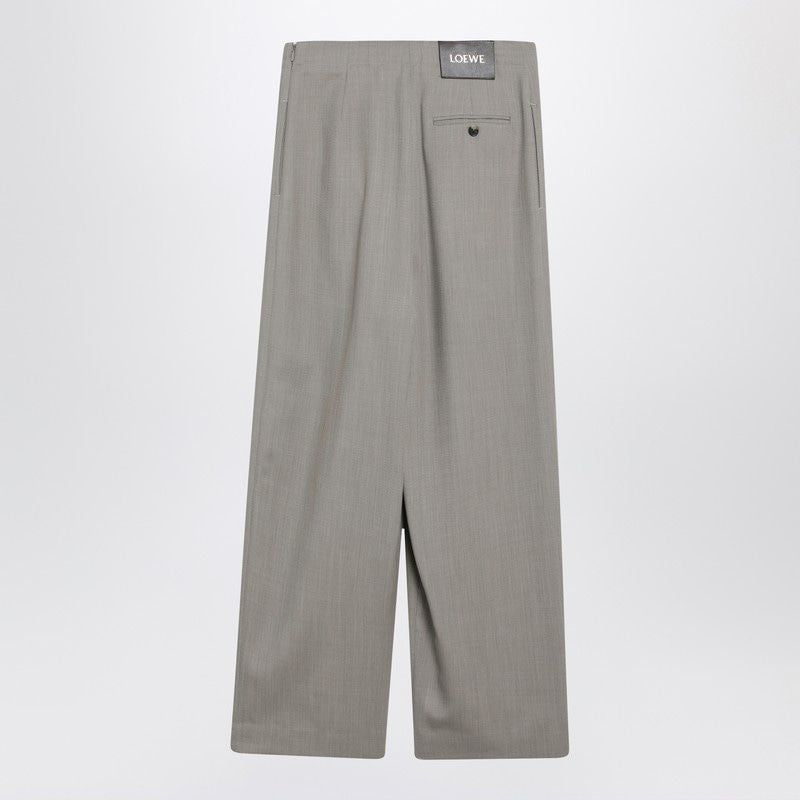 LOEWE Wool and Silk Trousers with Belt - Regular Fit