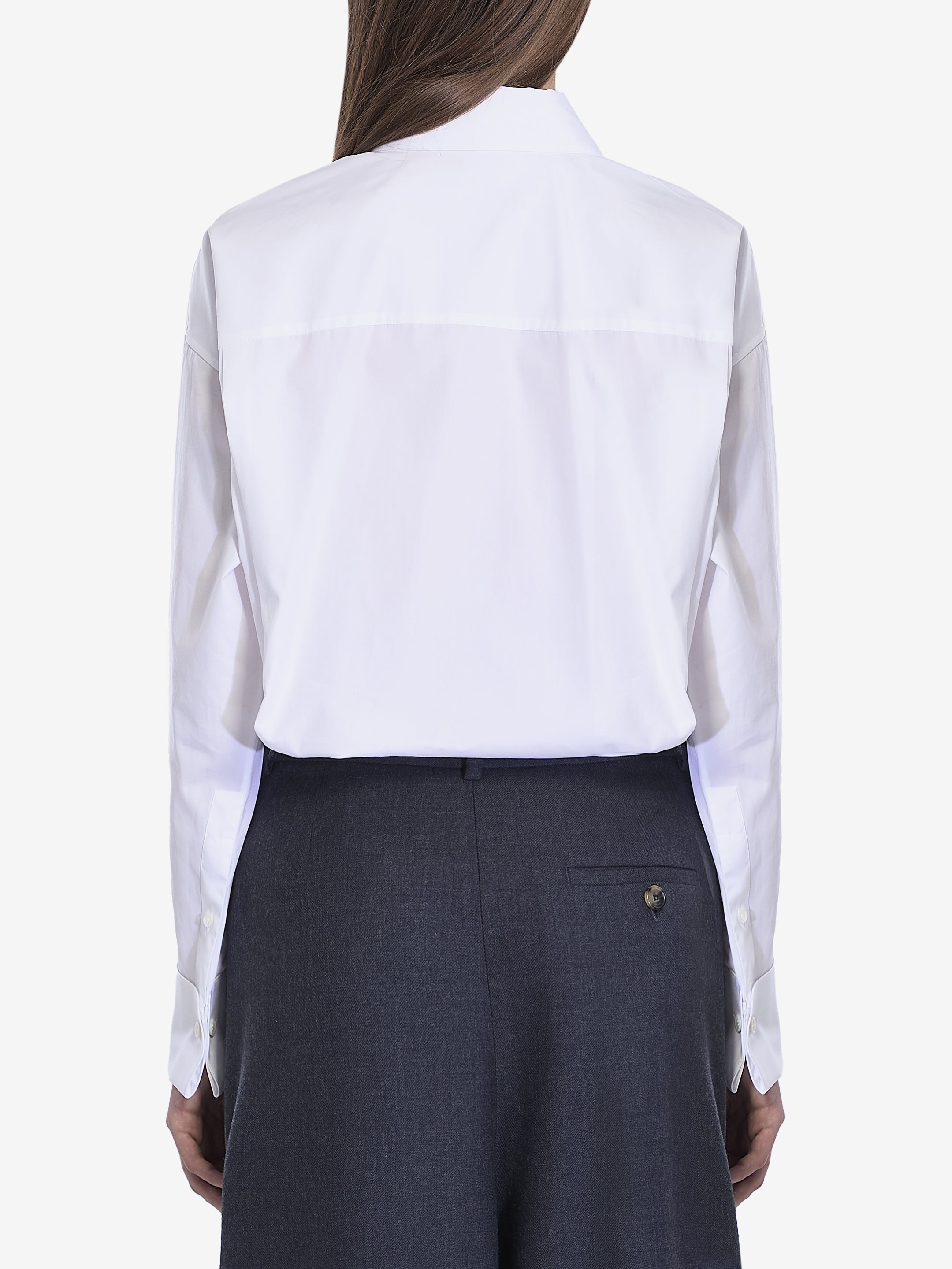 LOEWE Asymmetrical Draped Shirt with Batwing Sleeves - Relaxed Fit