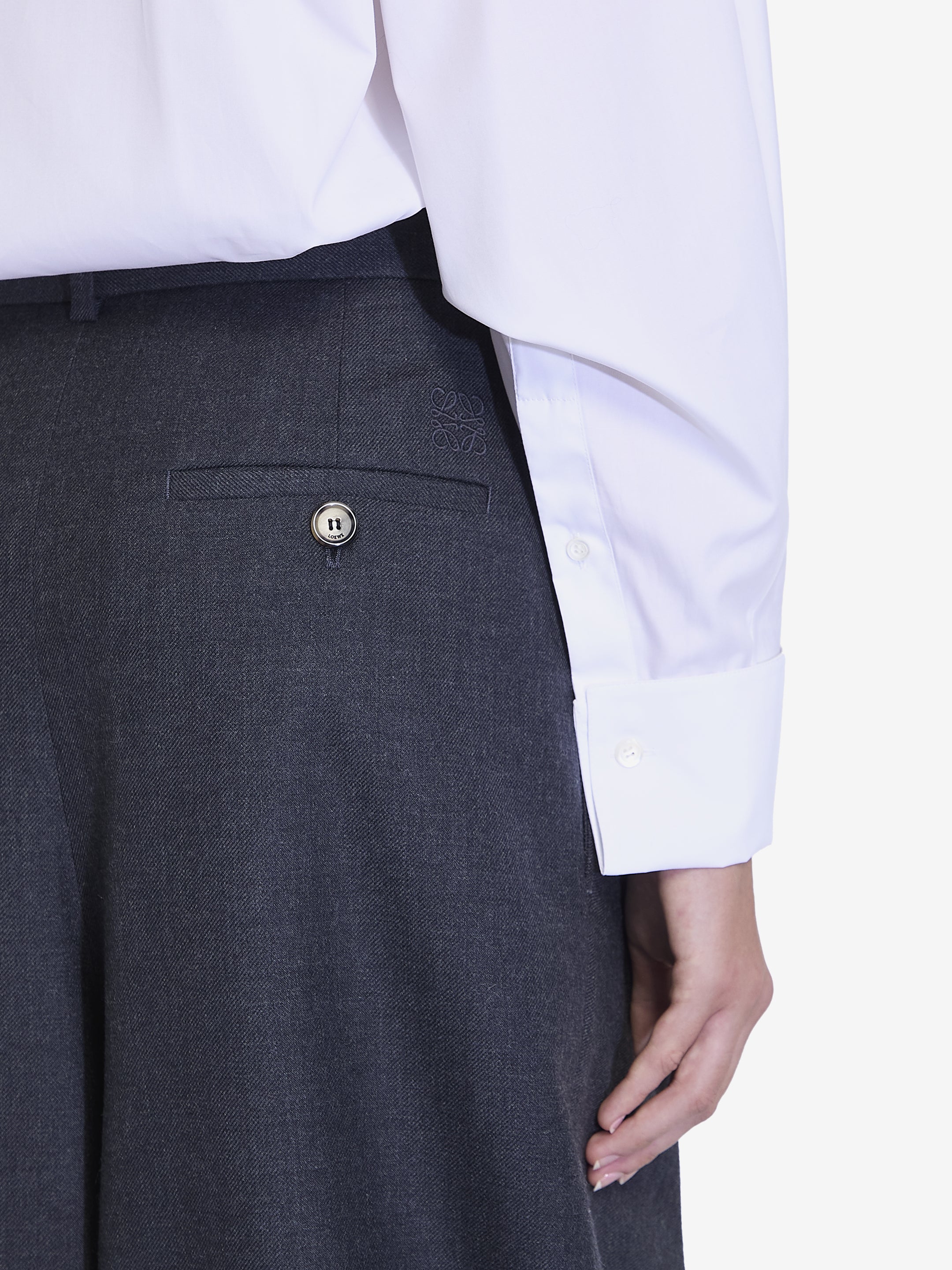 LOEWE Asymmetrical Draped Shirt with Batwing Sleeves - Relaxed Fit