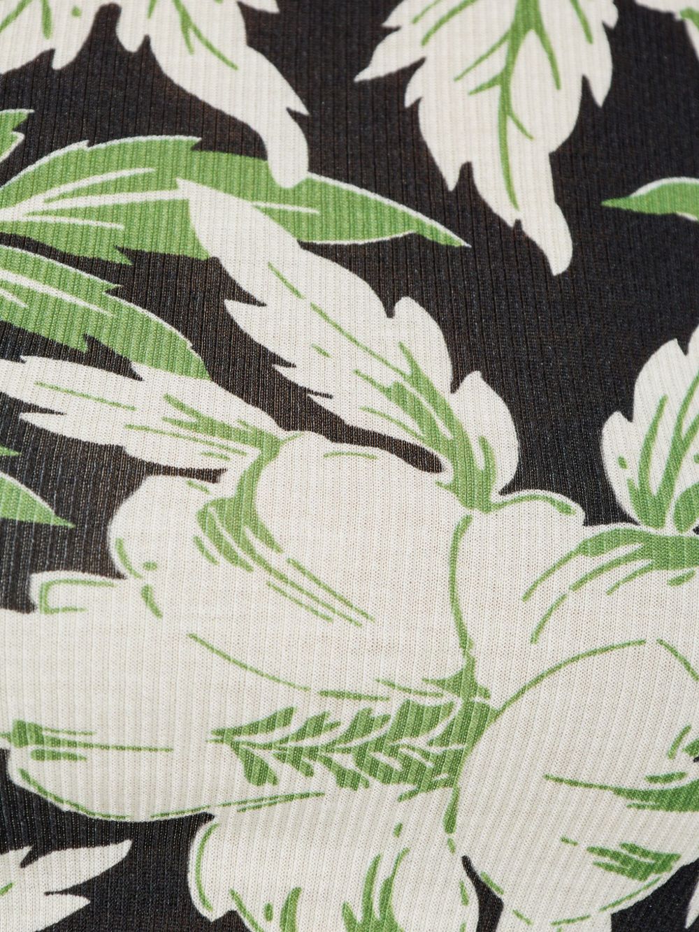 LOEWE Floral Print Crew Neck Dress with Side Slits