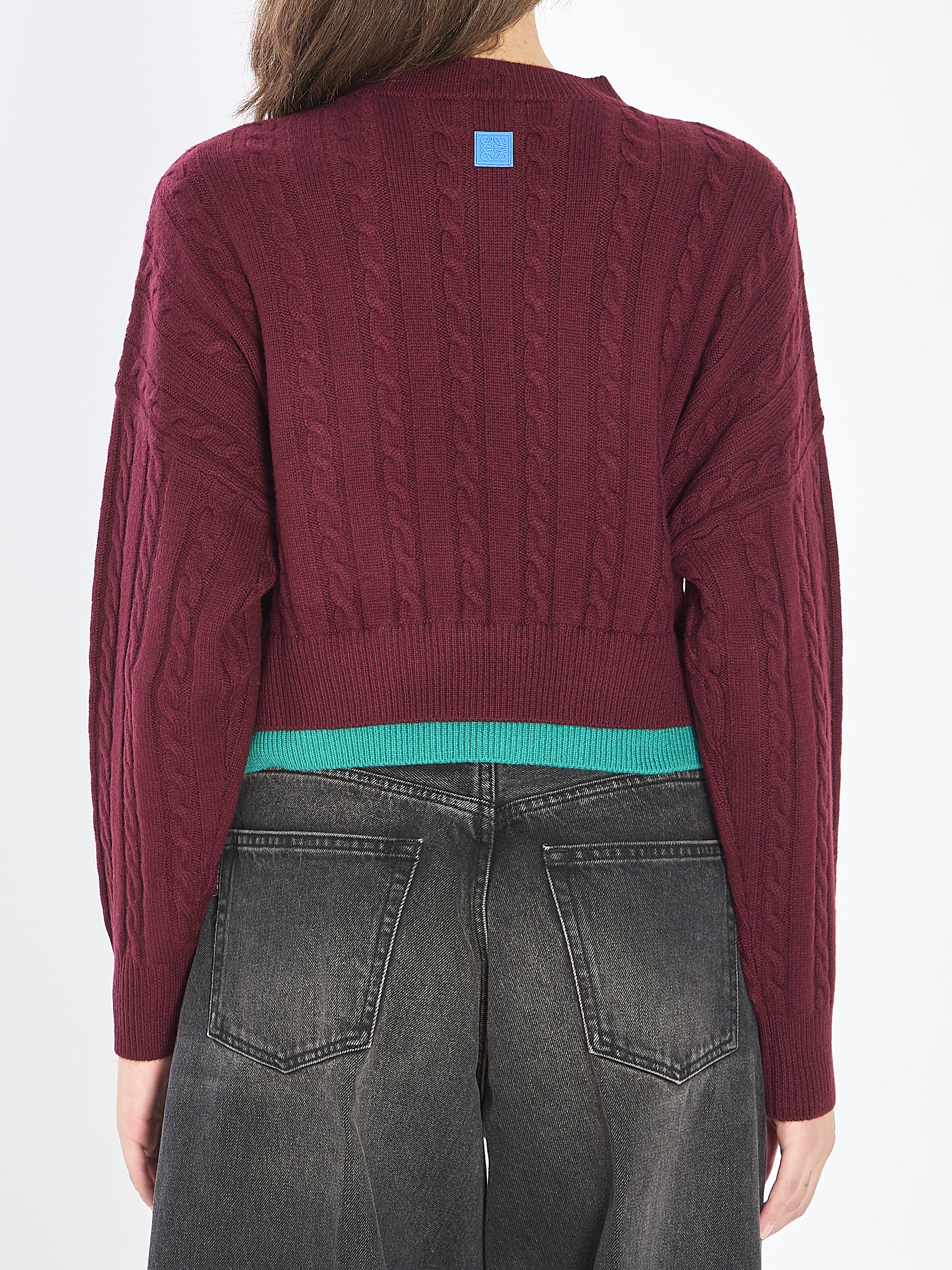 LOEWE Double-Hem Ribbed Sweater - Cropped Fit