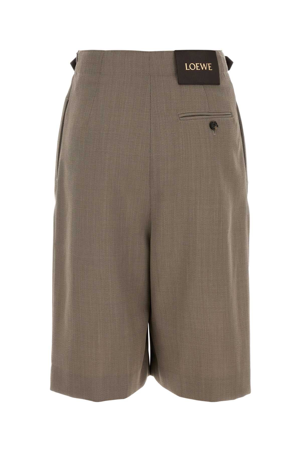 LOEWE Wool Bermuda Mini Shorts with Belt