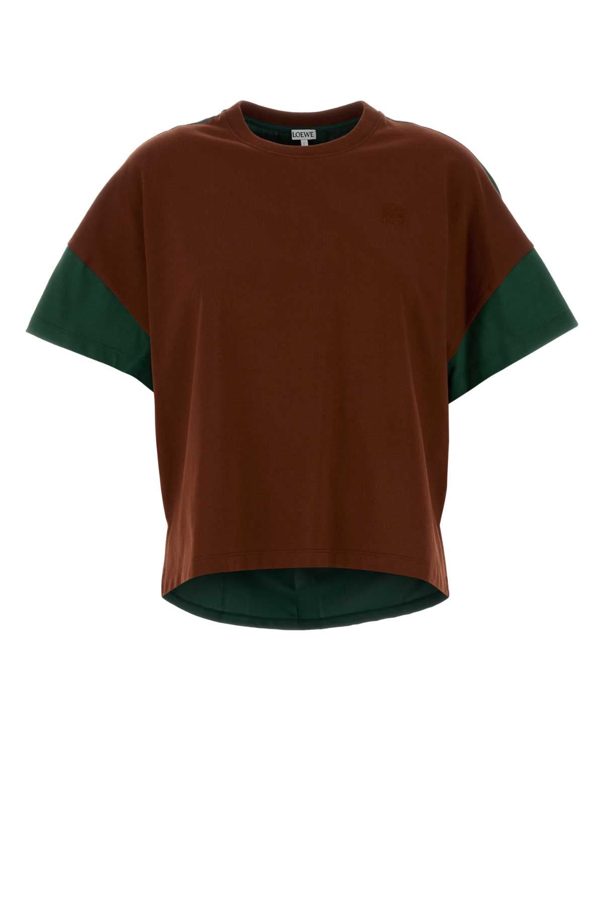 LOEWE Boxy Fit Multicolored Cotton and Silk T-Shirt