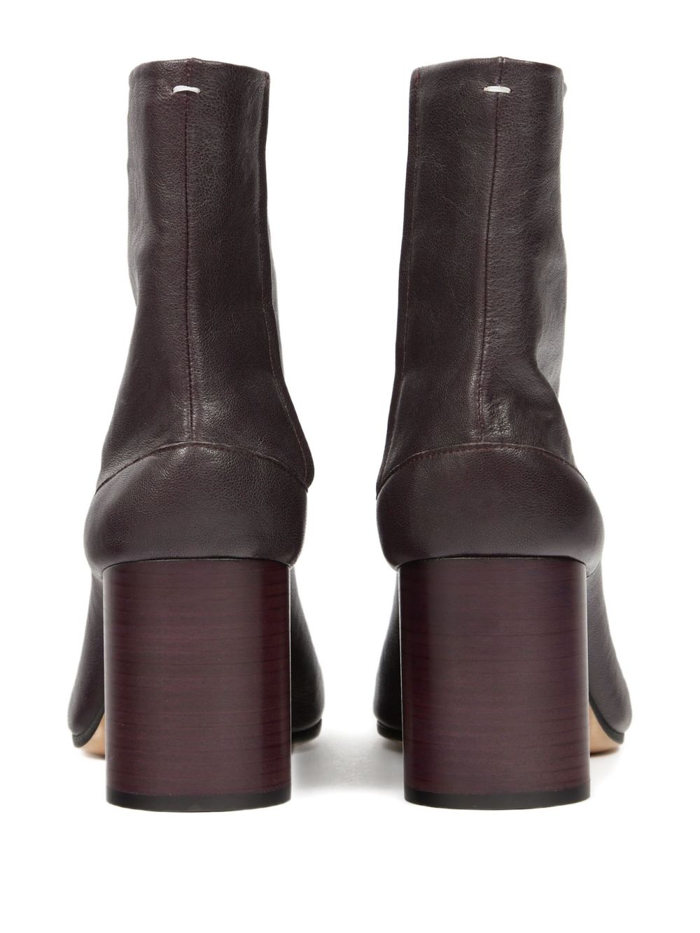 MAISON MARGIELA Signature Tabi Leather Ankle Boots with High Block Heel