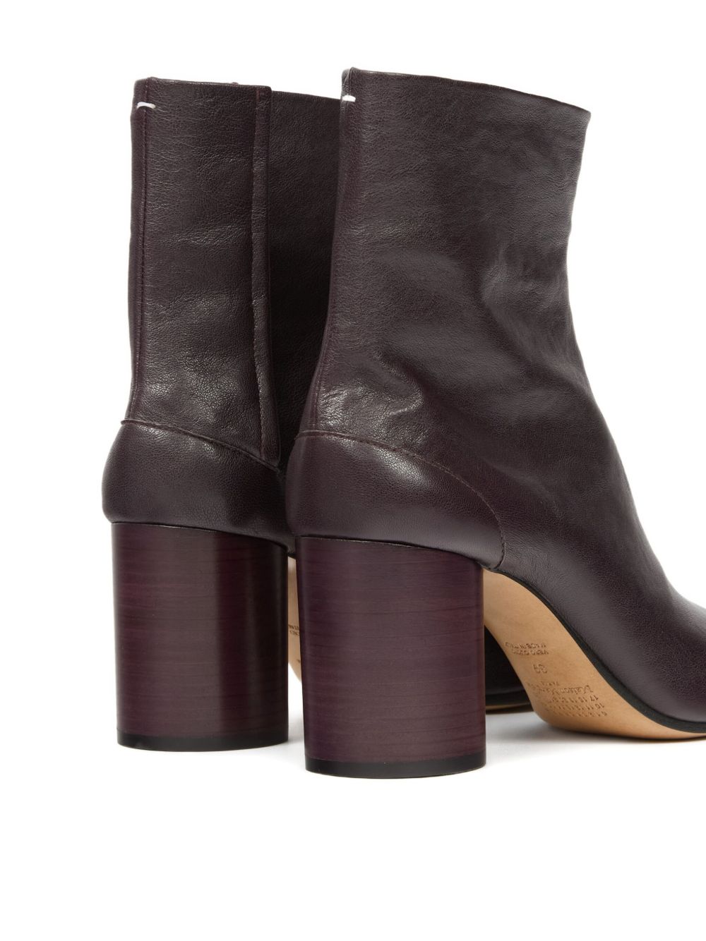 MAISON MARGIELA Signature Tabi Leather Ankle Boots with High Block Heel