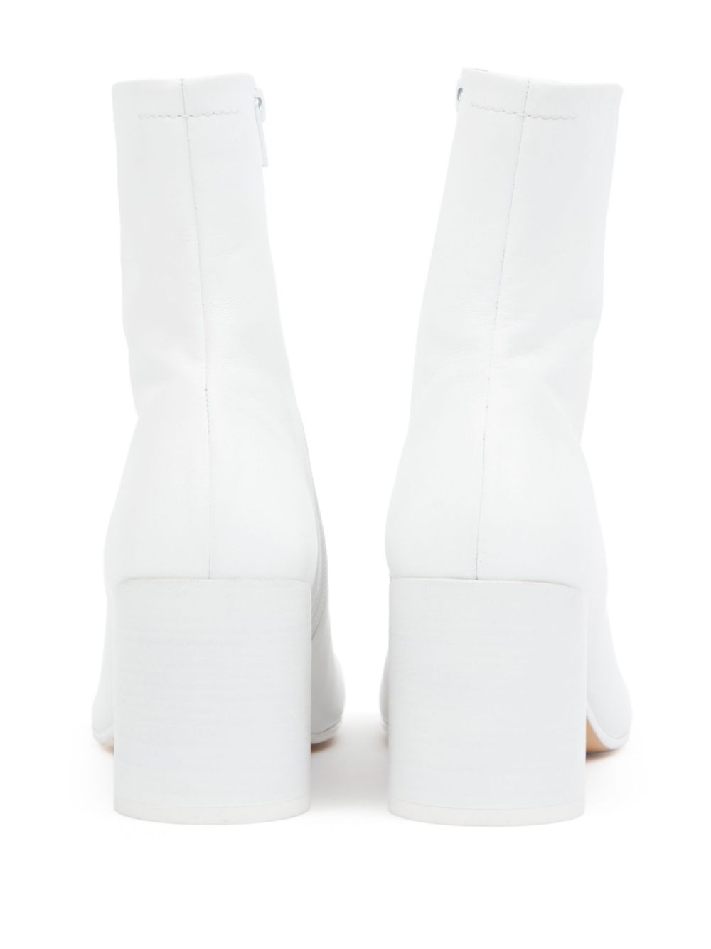 MM6 MAISON MARGIELA Leather Ankle Boots with High Block Heel