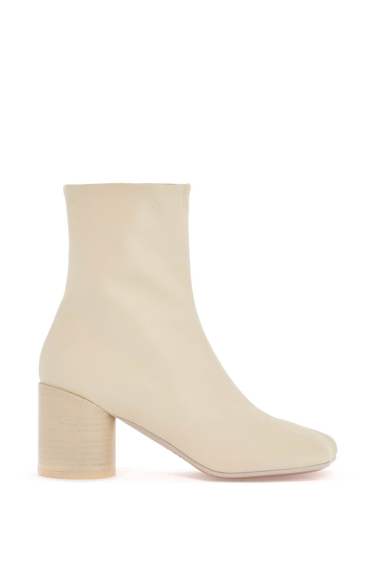 MM6 MAISON MARGIELA Cream Leather Ankle Boots for Women
