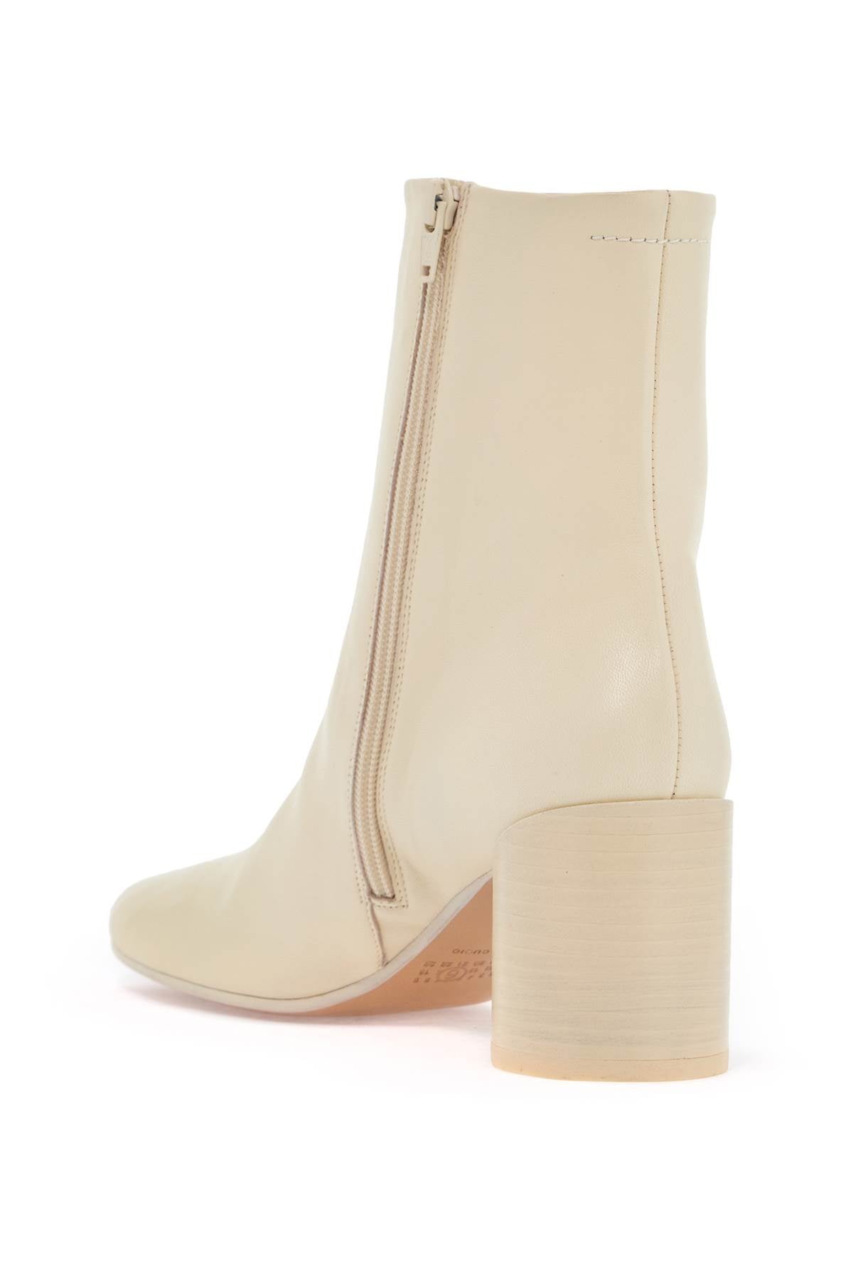 MM6 MAISON MARGIELA Cream Leather Ankle Boots for Women