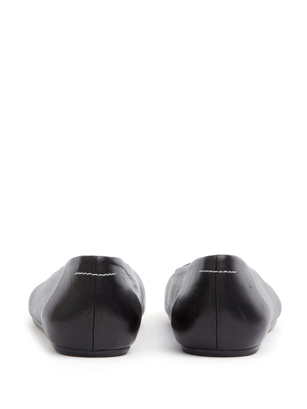 MM6 MAISON MARGIELA Leather Ballerina Flats with Asymmetric Toe
