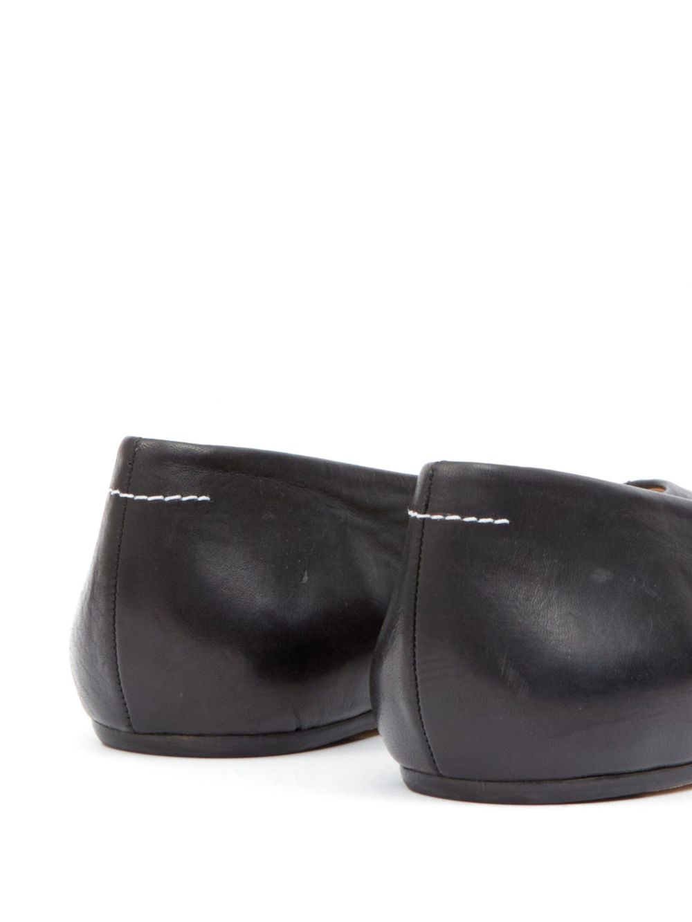 MM6 MAISON MARGIELA Leather Ballerina Flats with Asymmetric Toe