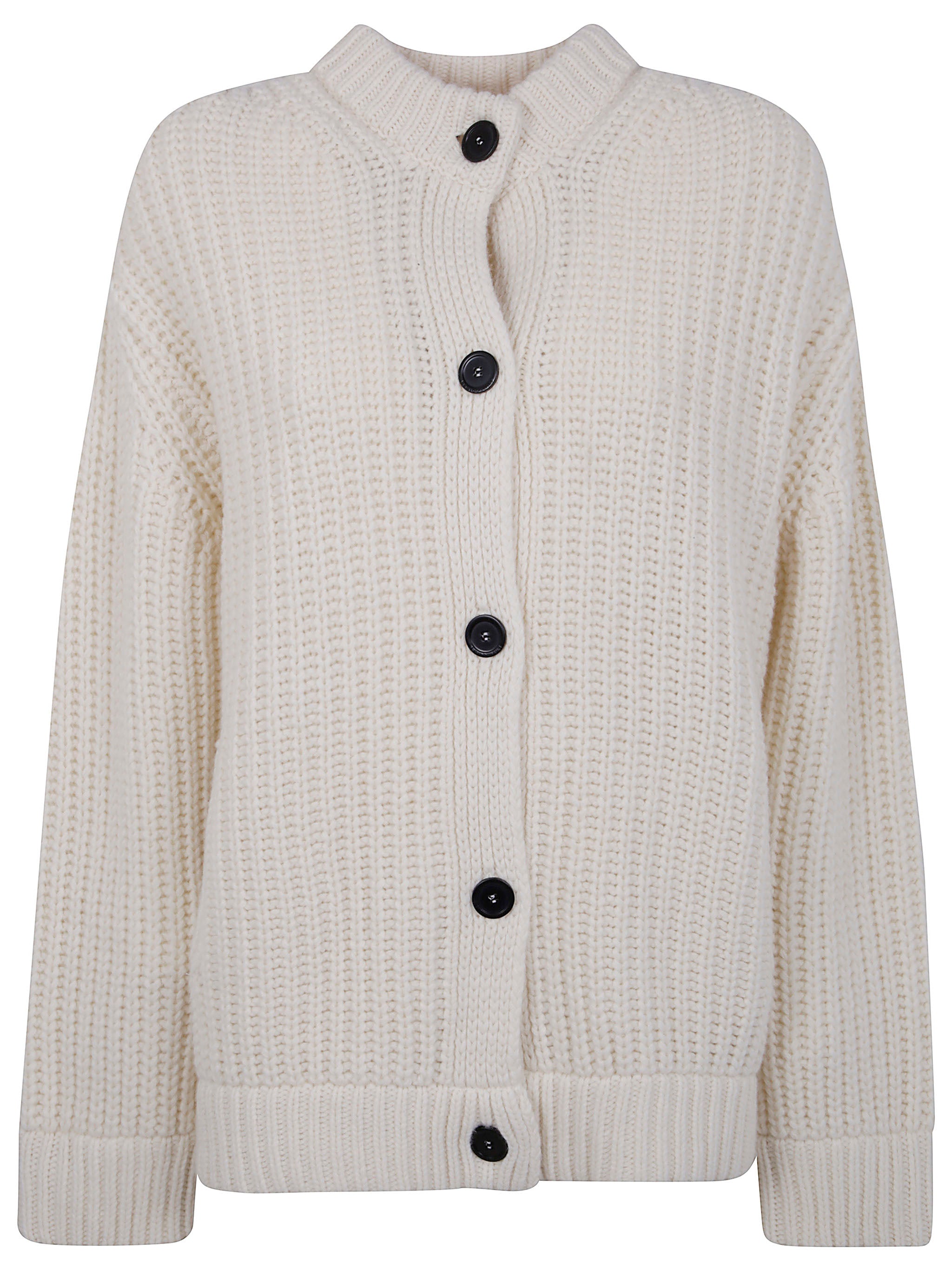SEMICOUTURE Ribbed Knit Buttoned Cardigan for Women