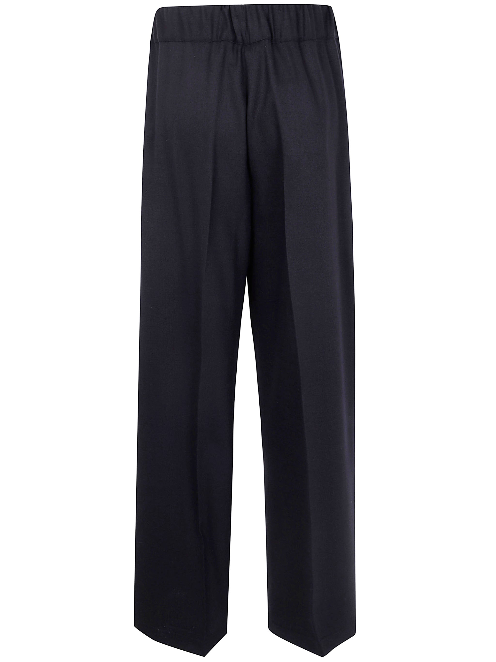 SEMICOUTURE Wide-Leg Pleated Wool Pants for Women
