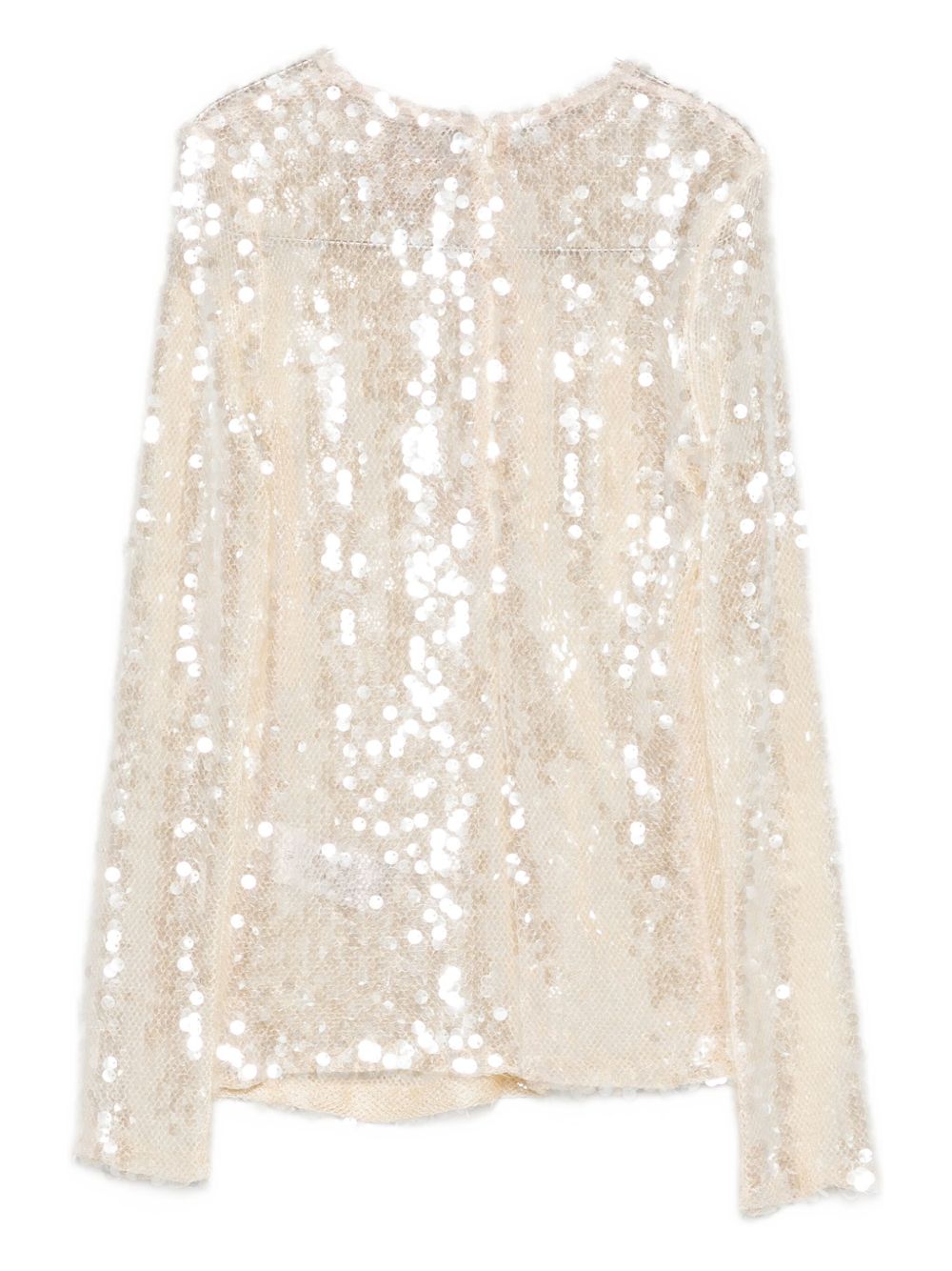 SEMICOUTURE Sequin Round Neck Long Sleeve Sweater