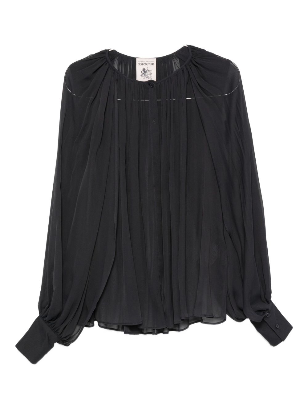 SEMICOUTURE Semi-Sheer Buttoned Blouse