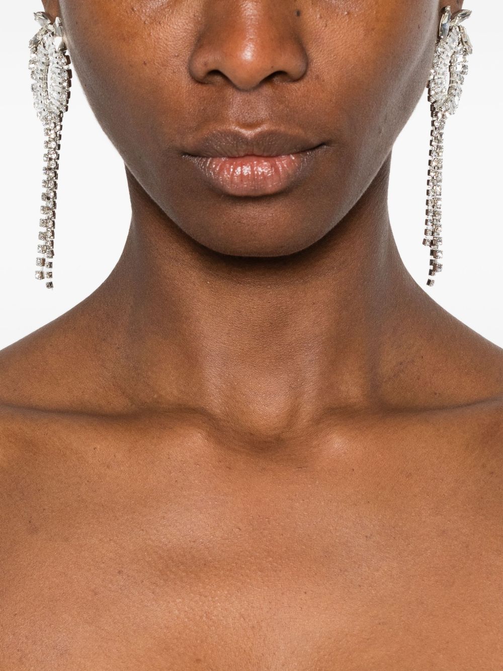 SEMICOUTURE Crystal Tassel Drop Earrings