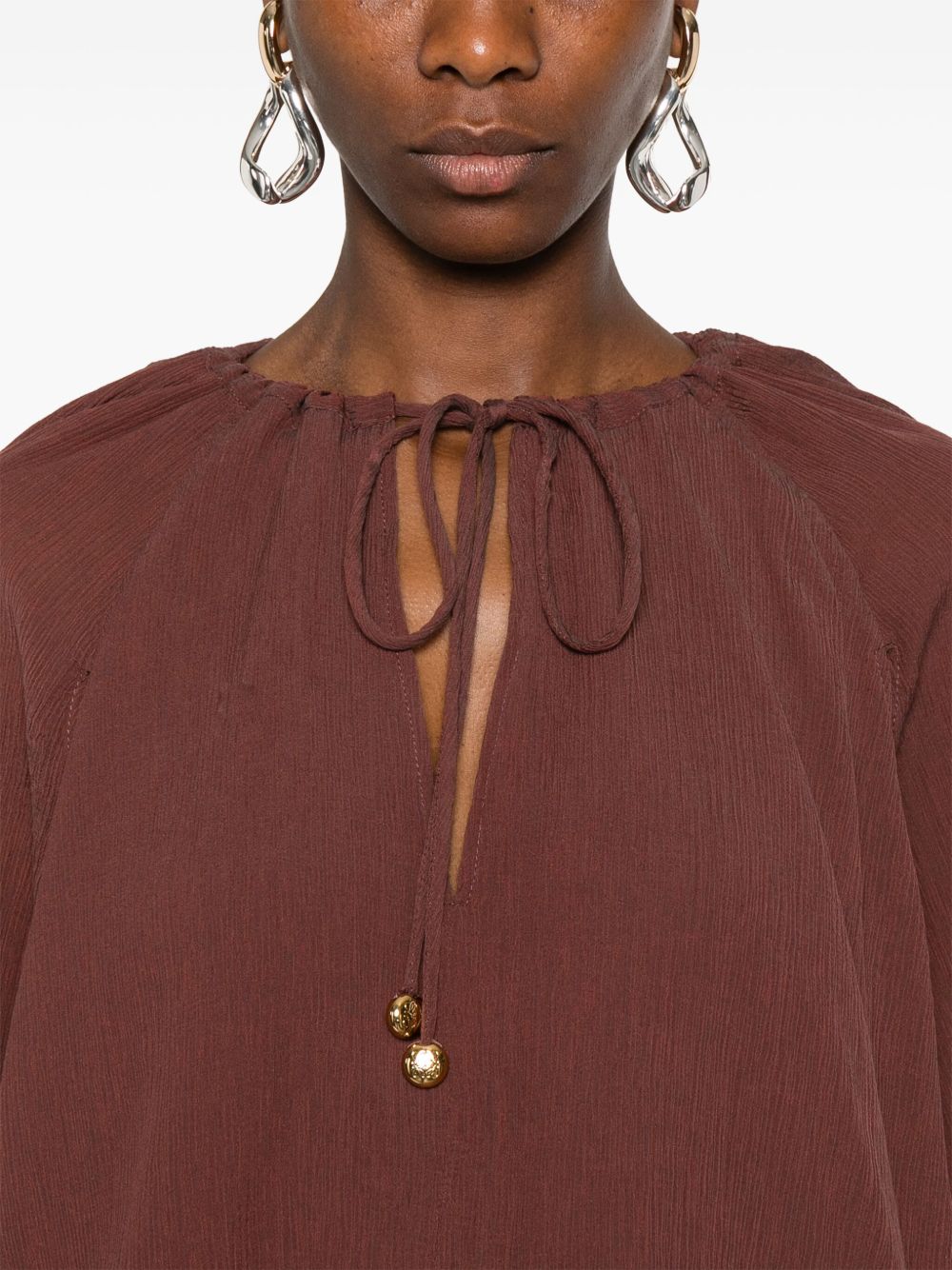 LOEWE Drawstring Neck Blouse for Women - SS25