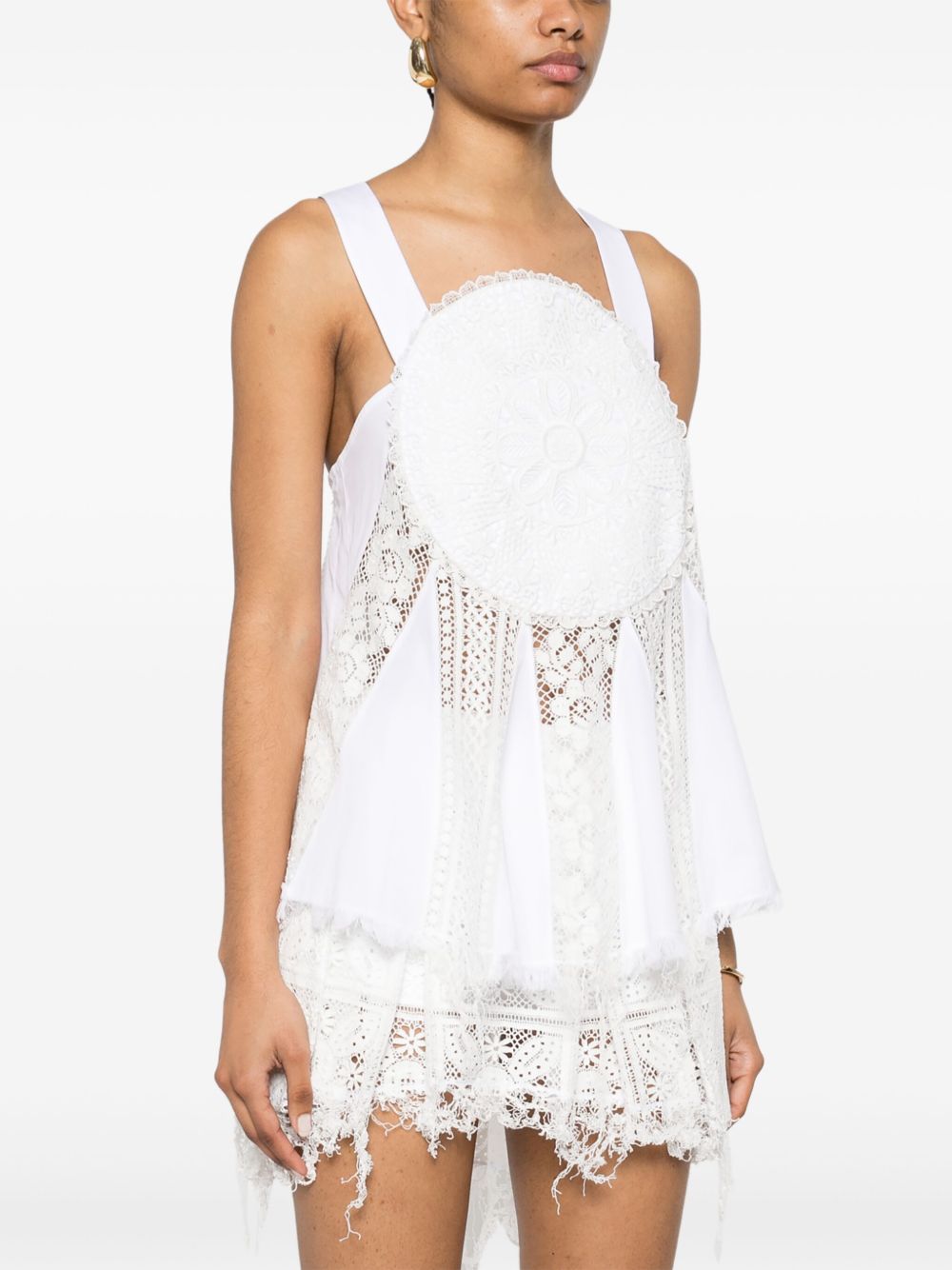 LOEWE Embroidered Cotton Sleeveless Top with Side Button Fastening
