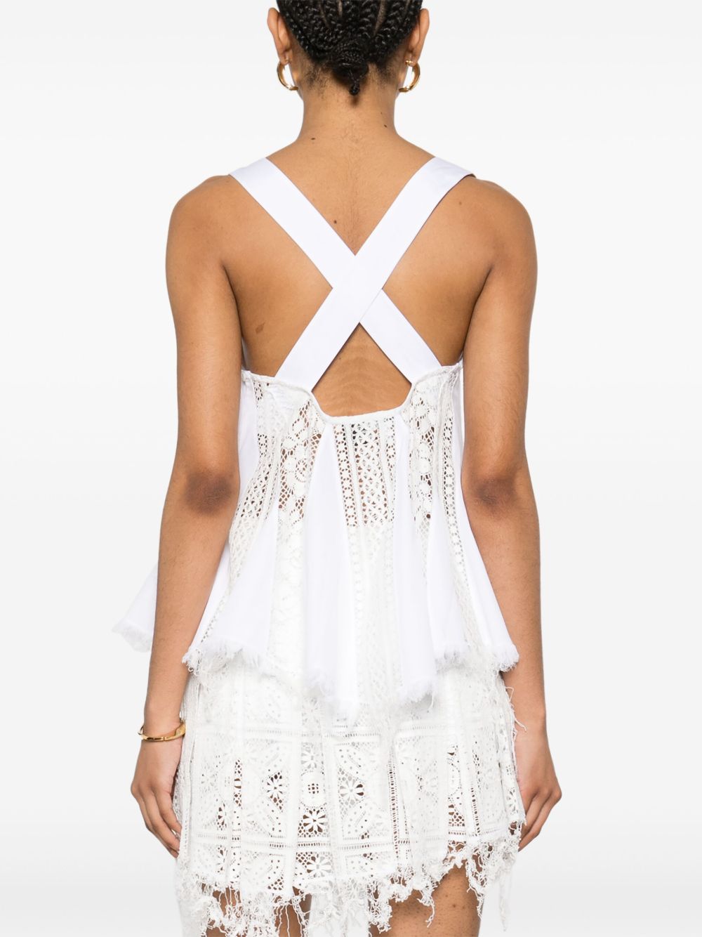 LOEWE Embroidered Cotton Sleeveless Top with Side Button Fastening
