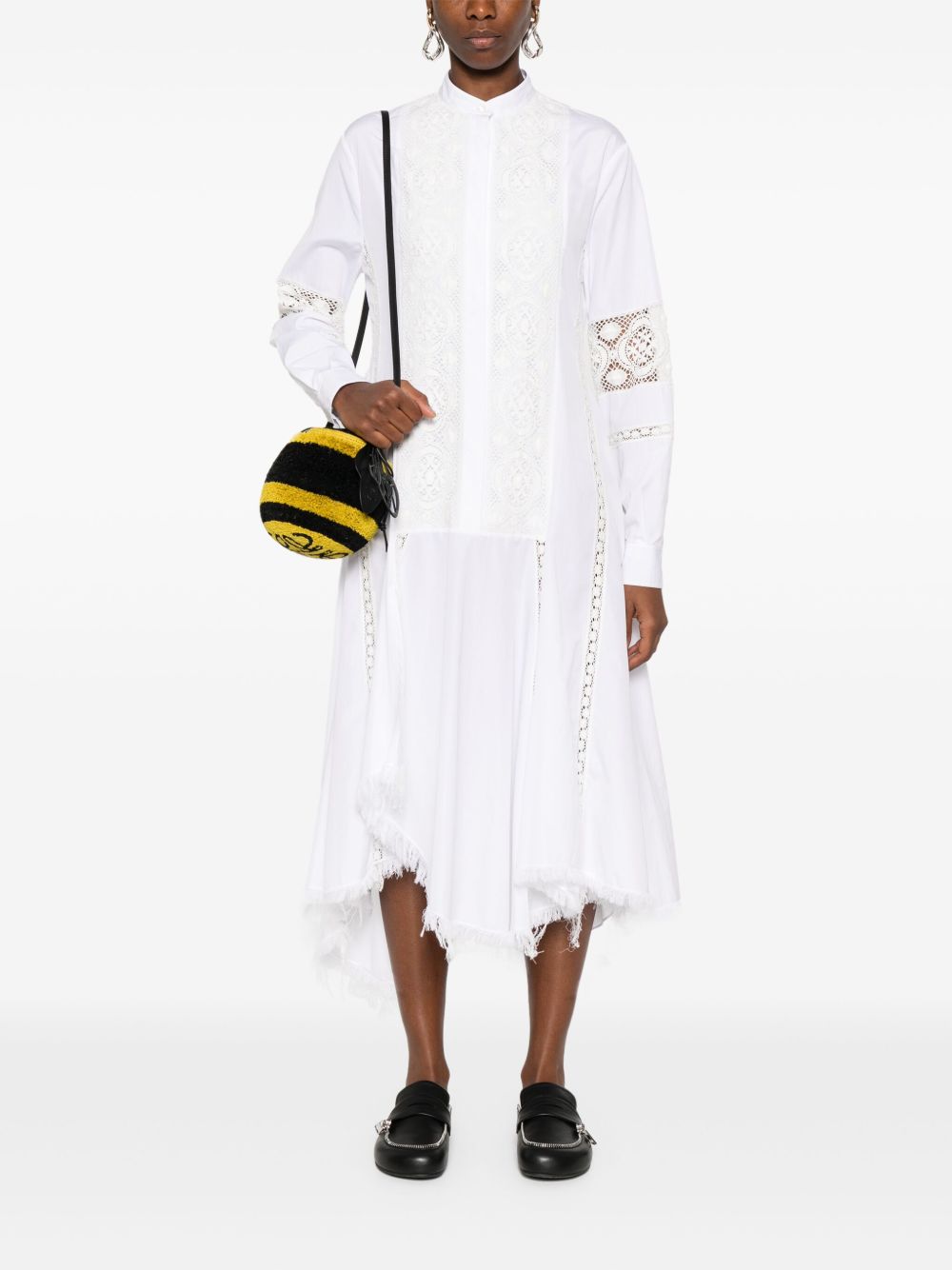 LOEWE Cotton Chemisier Dress with Concealed Button Closure