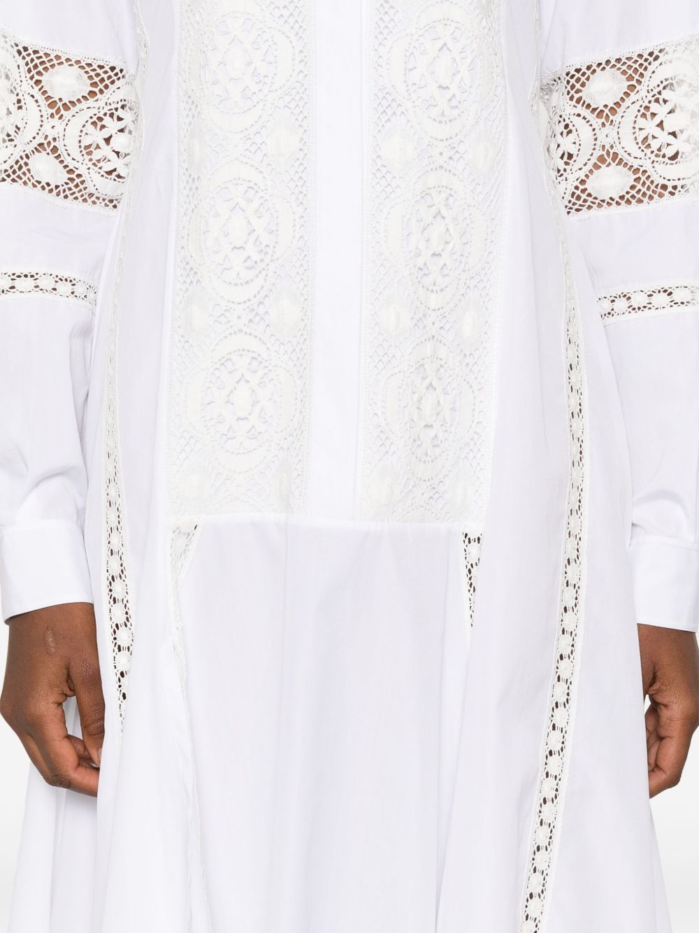 LOEWE Cotton Chemisier Dress with Concealed Button Closure