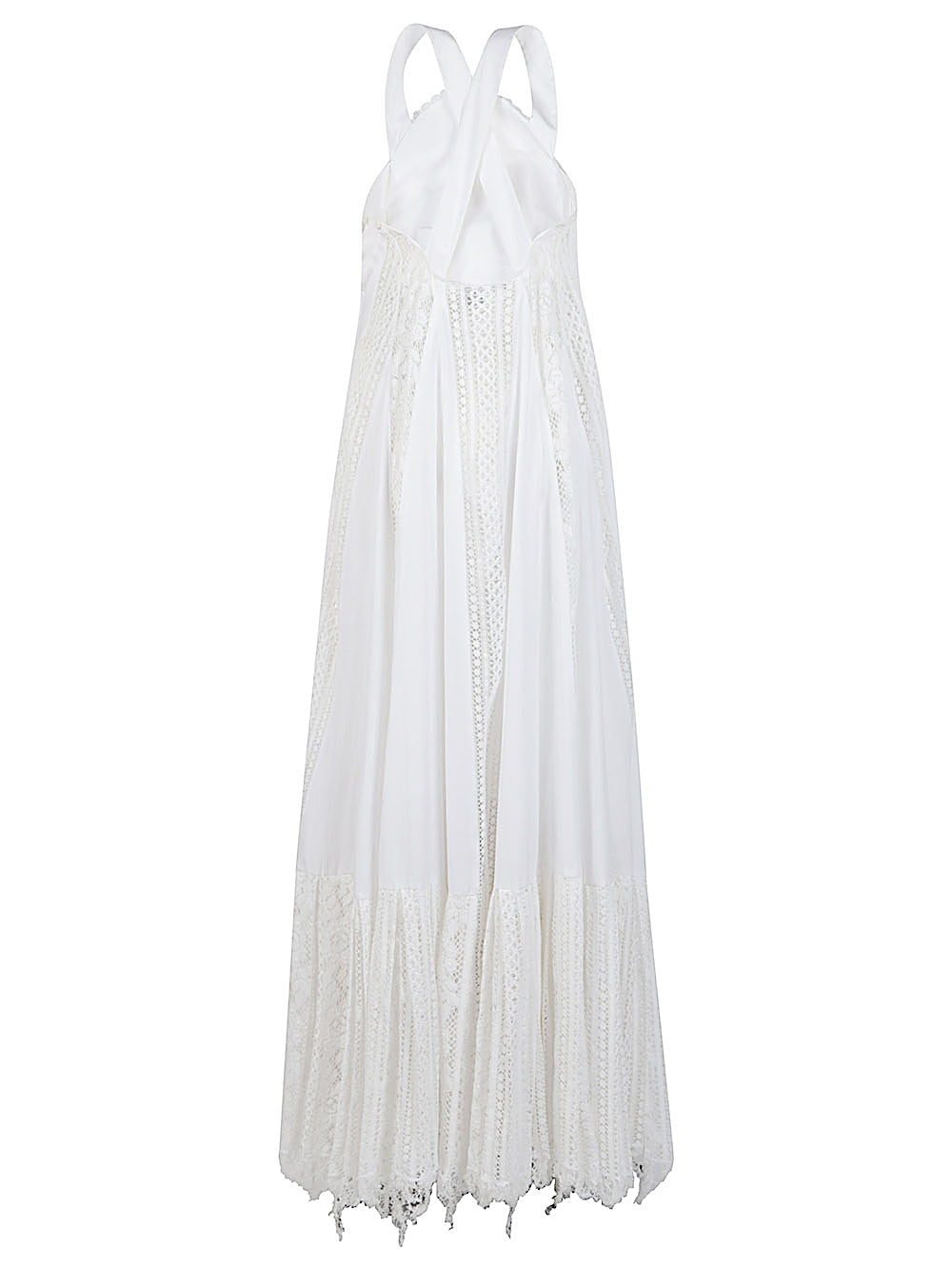 LOEWE Cotton Long Dress with Lace Details for Women