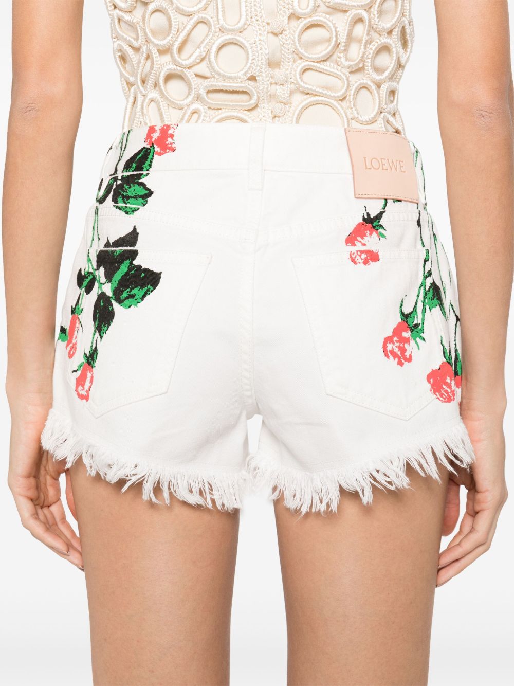 LOEWE Denim Cotton Mini Shorts