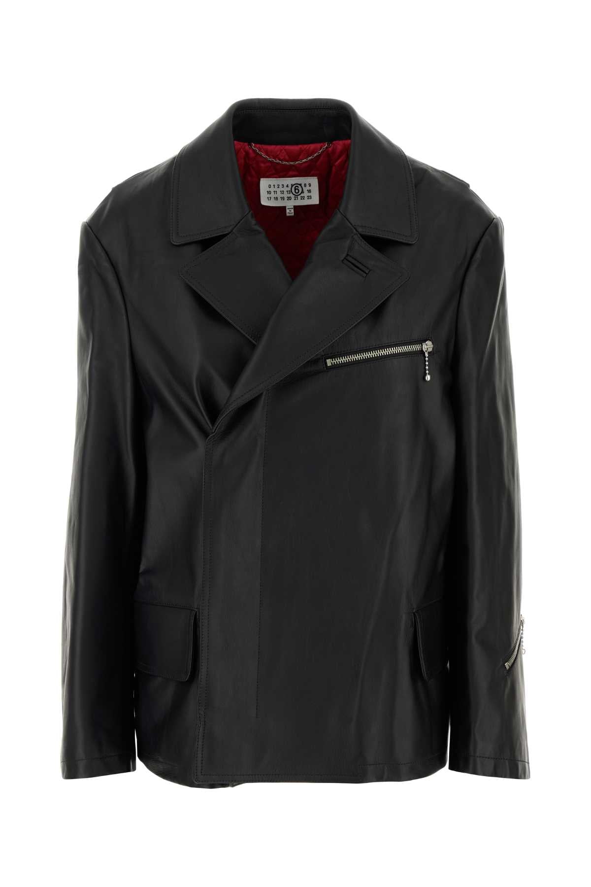 MM6 MAISON MARGIELA Elegant Leather Jacket for Women - SS25 Collection